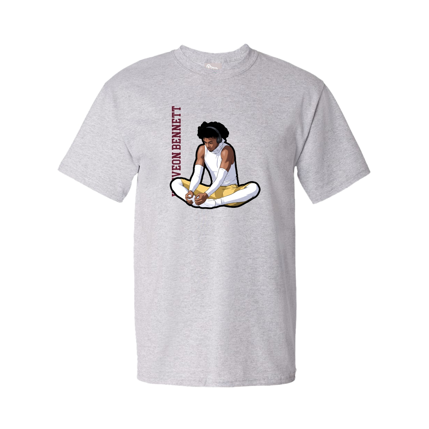 Youth Tee — Name Vertical in Grey