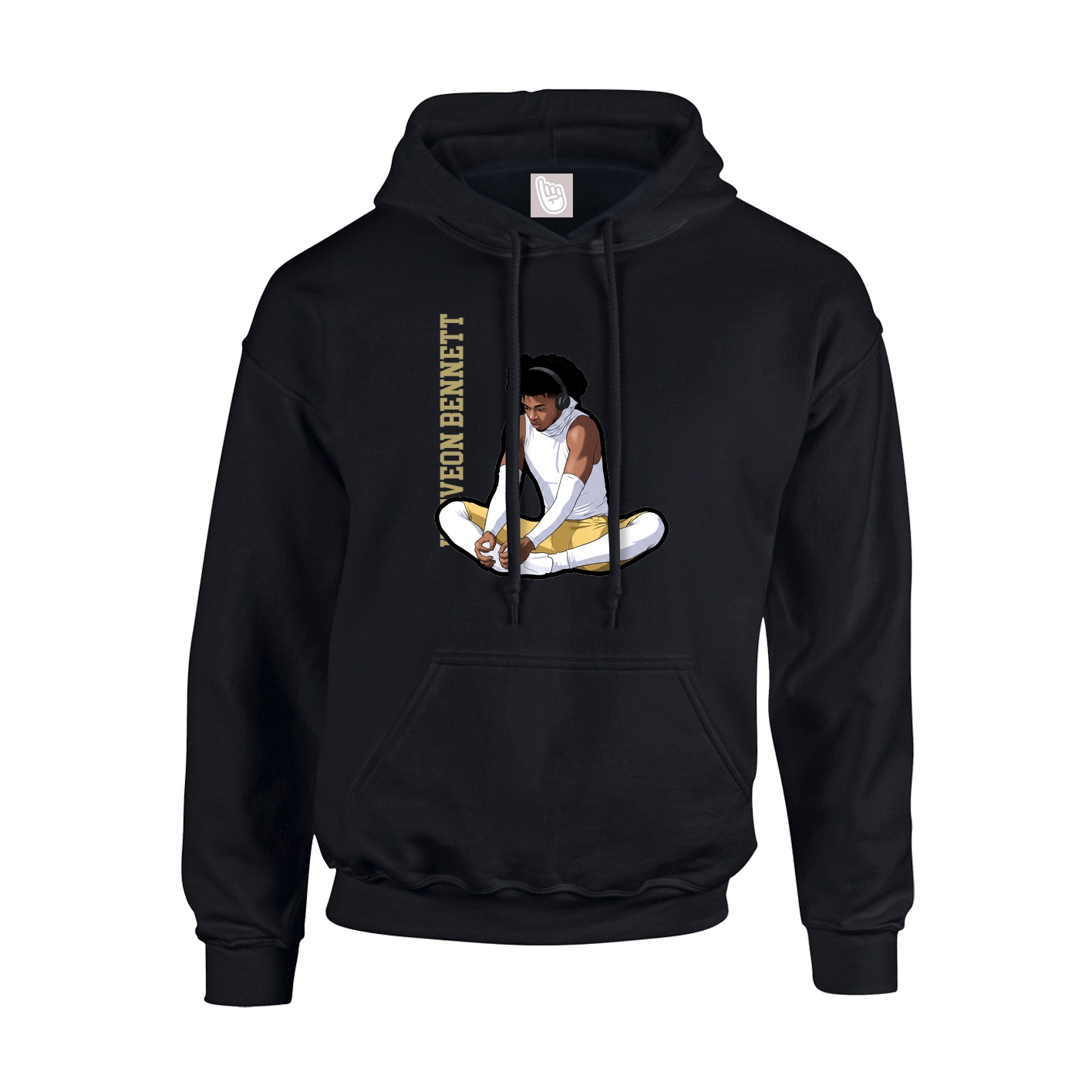 Hoodie — Name Vertical in Black