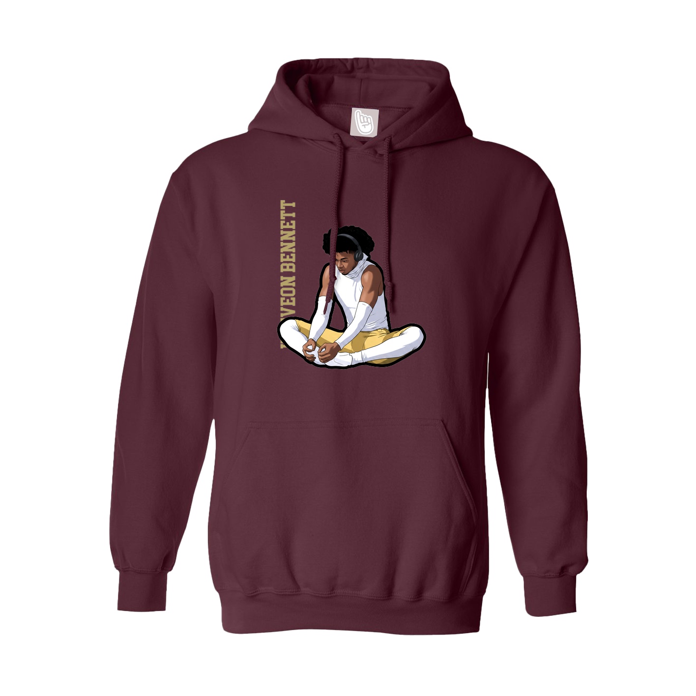 Youth Hoodie — Name Vertical in Maroon