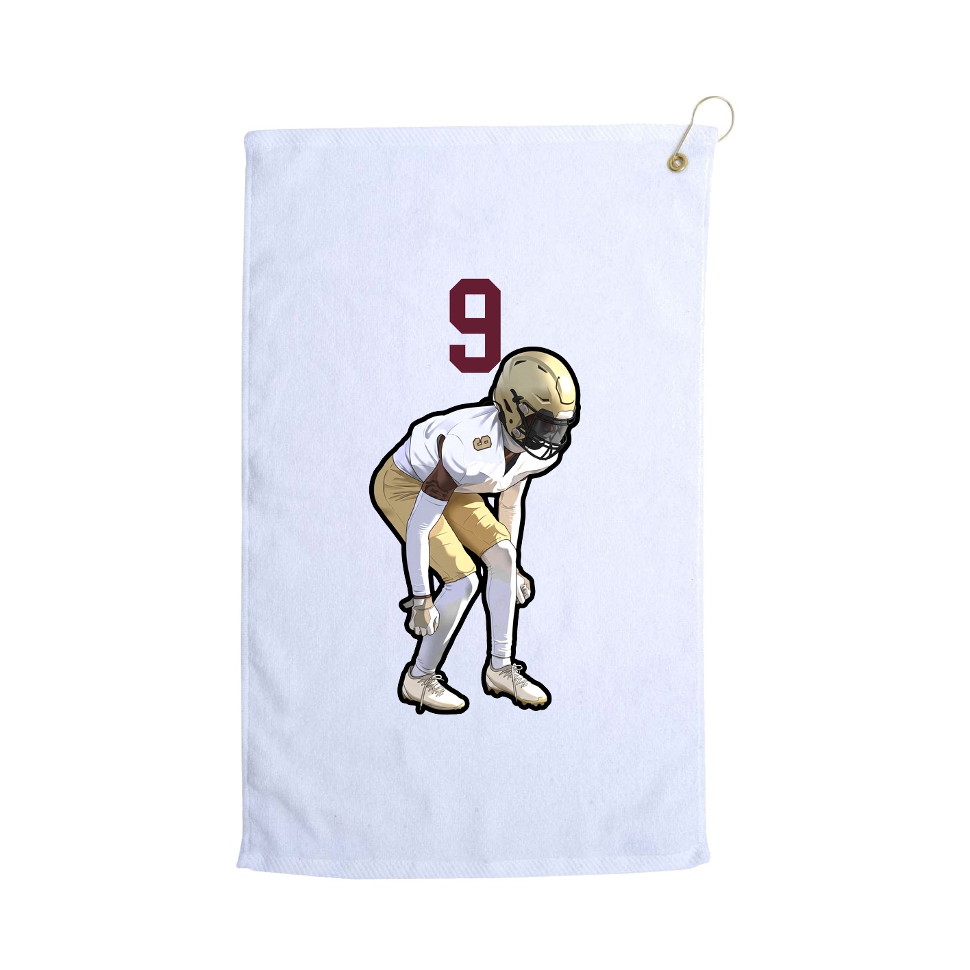 Golf Towel — Number Top in White