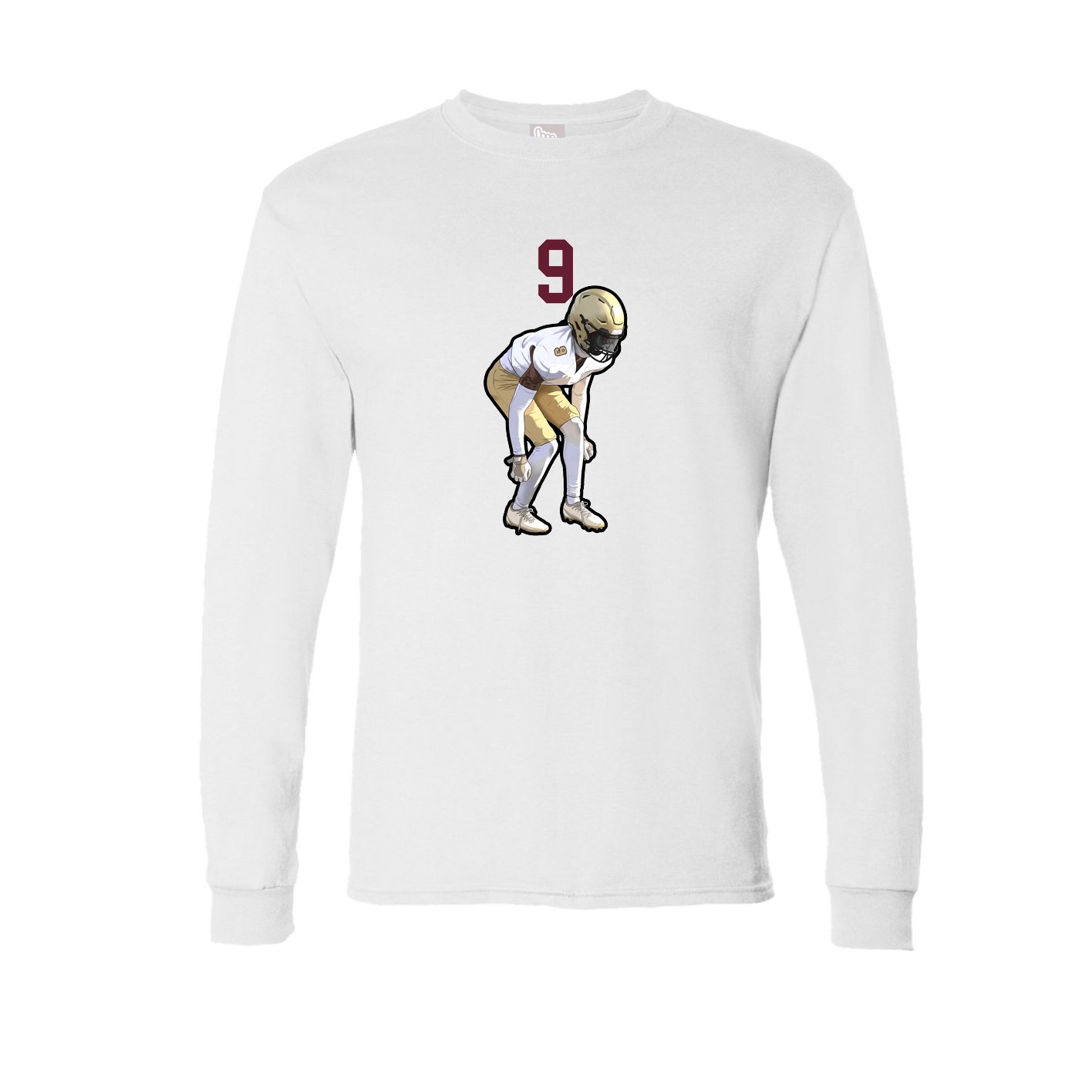 Long Sleeve Tee — Number Top in White