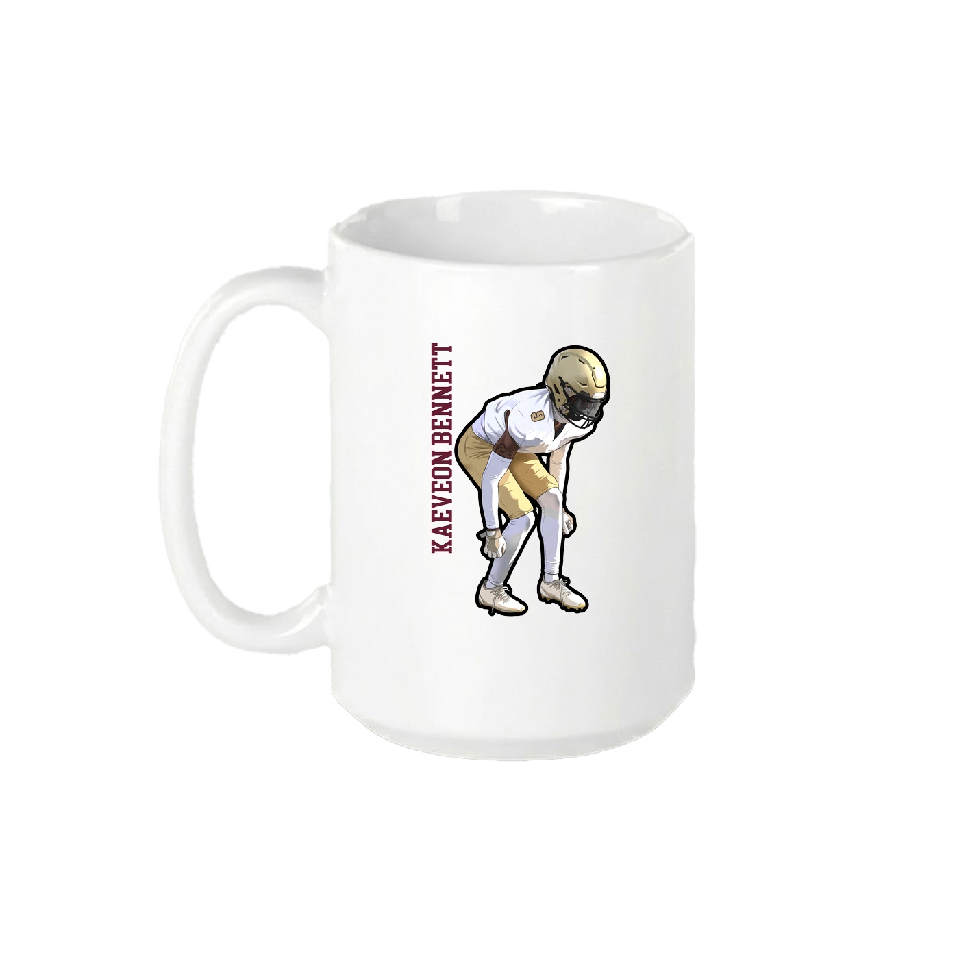 15oz Coffee Mug — Name Vertical in White