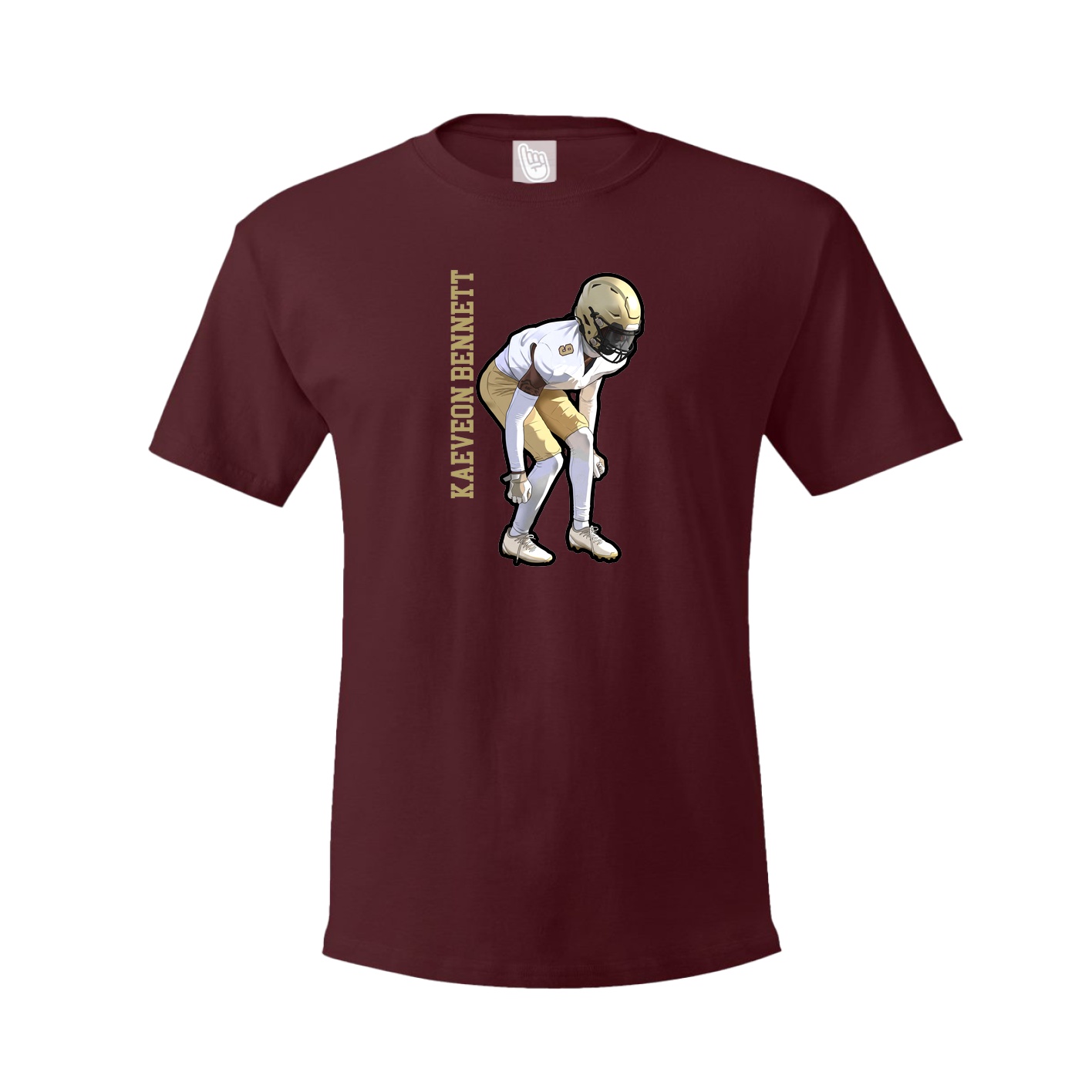 Youth Tee — Name Vertical in Maroon