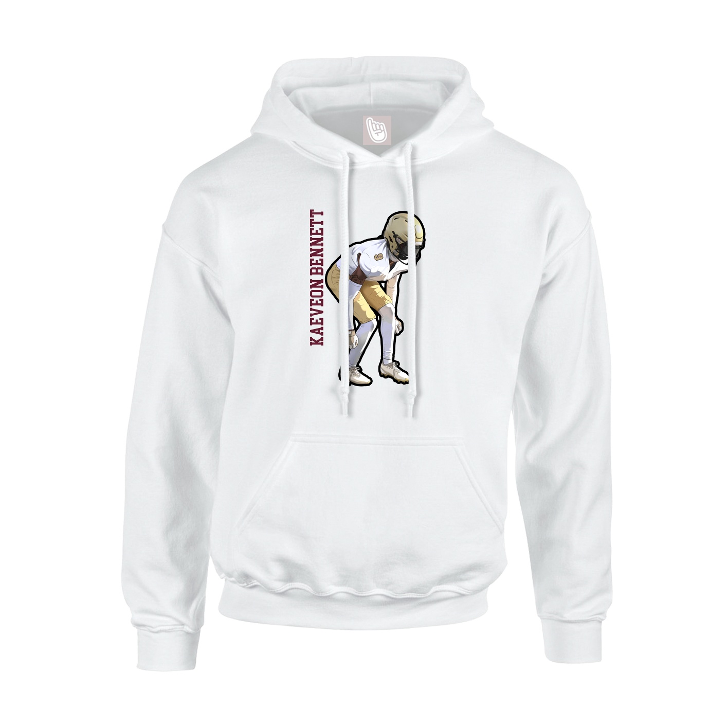 Youth Hoodie — Name Vertical in White