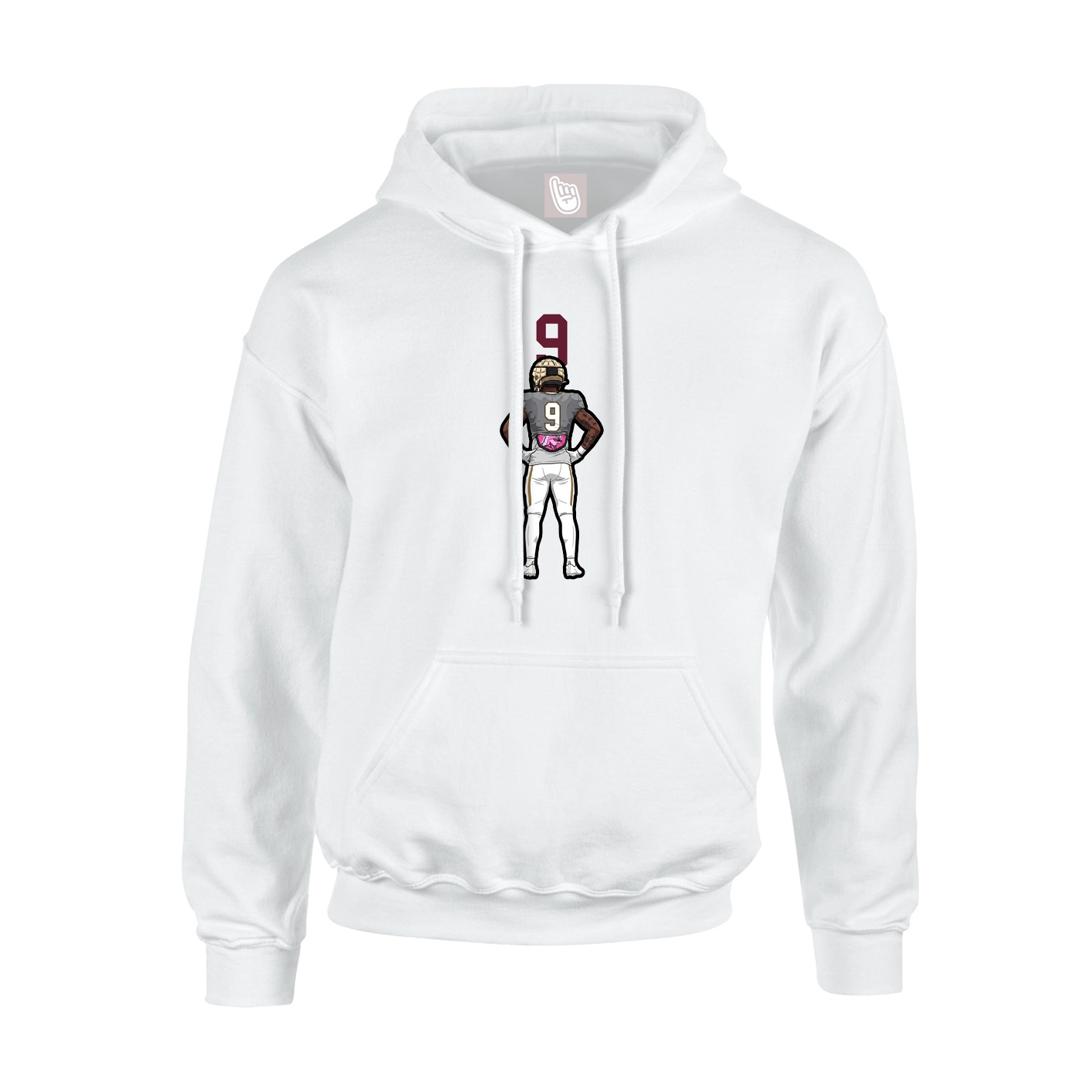 Youth Hoodie — Number Top in White