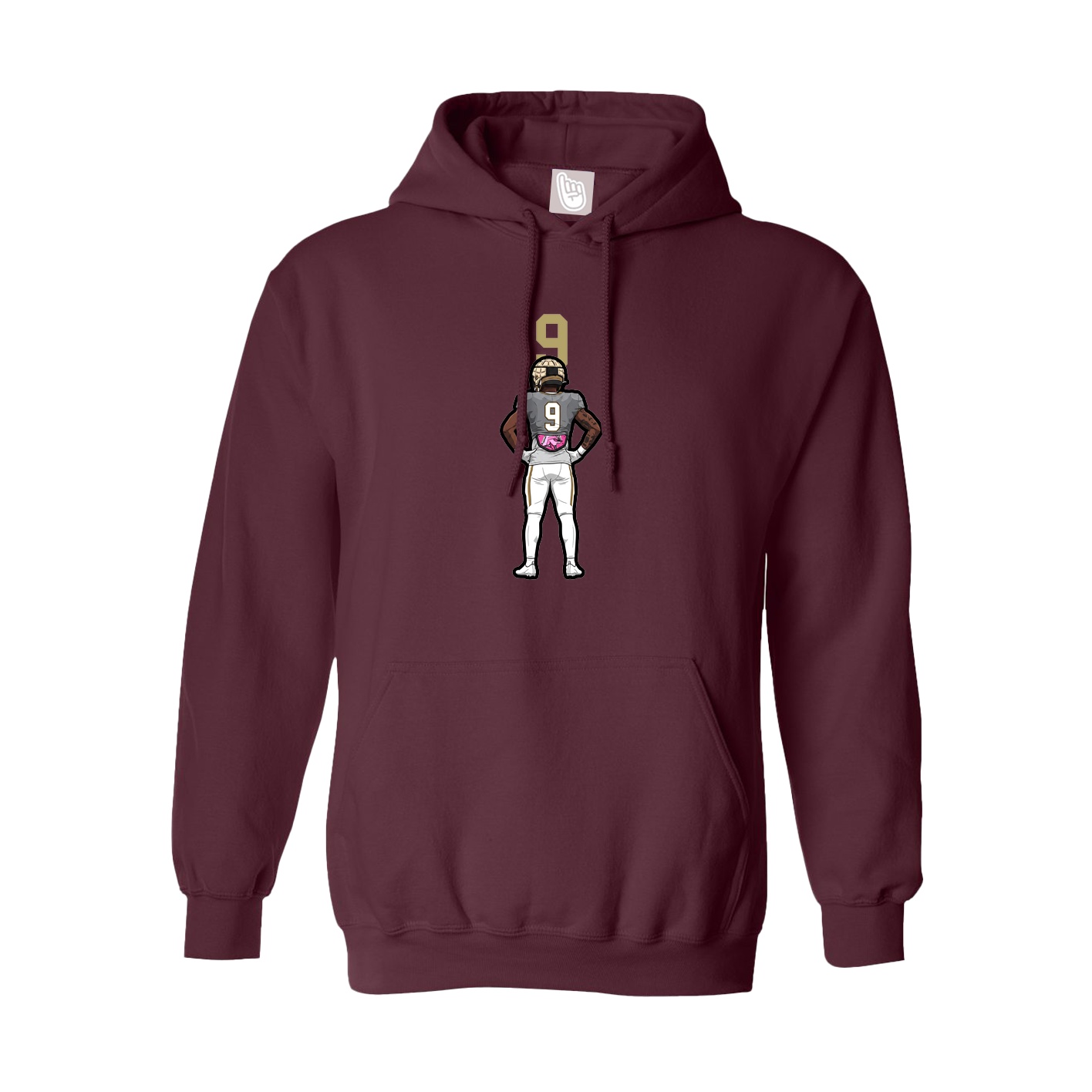 Youth Hoodie — Number Top in Maroon