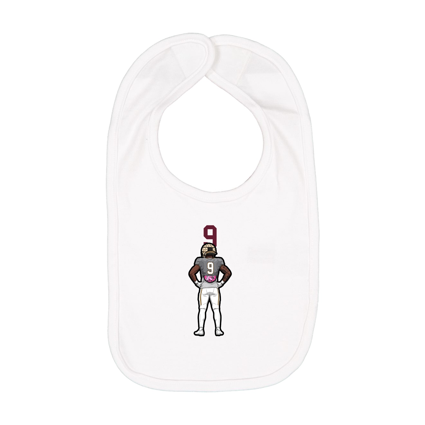 Infant Bib — Number Top in White
