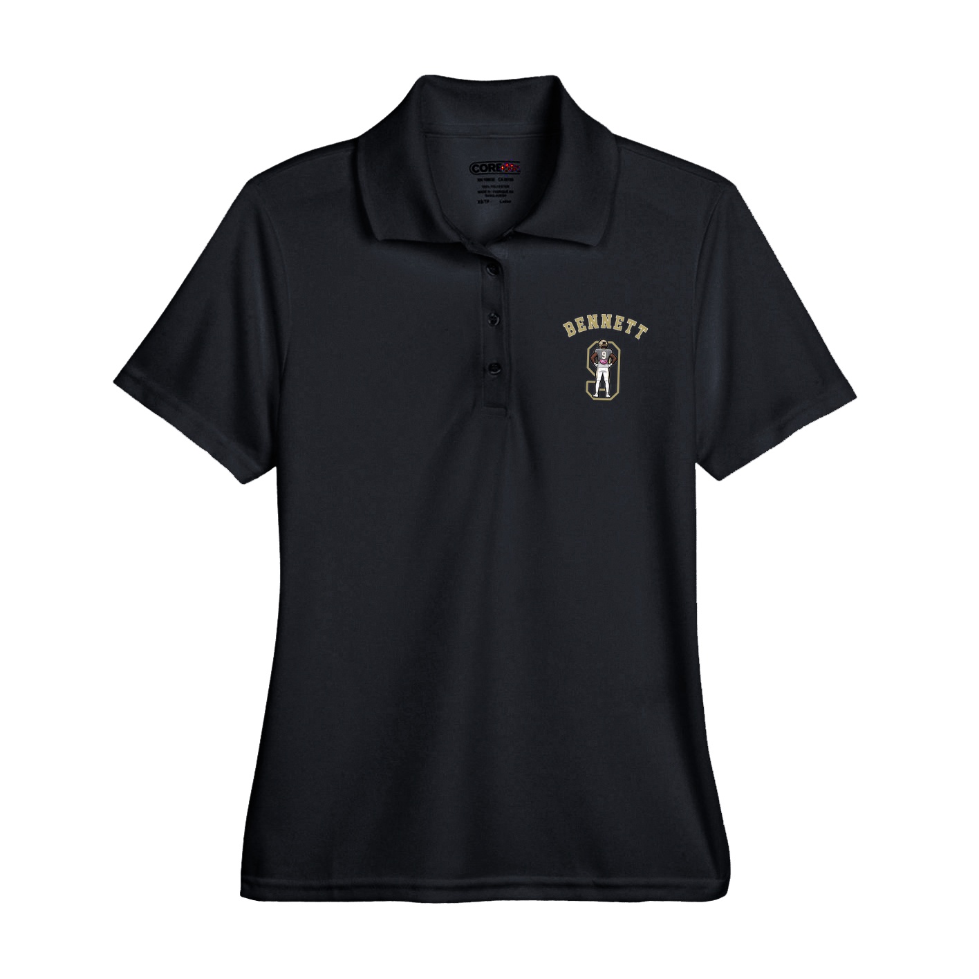 Womens Performance Polo — Shirsey Arch in Black