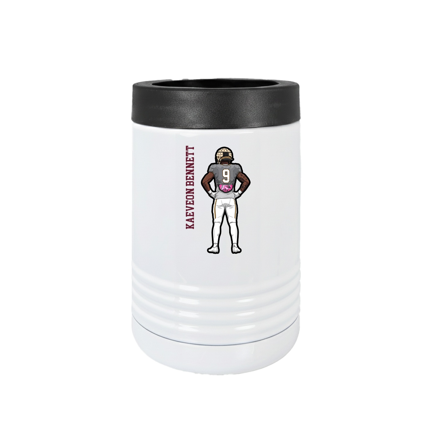 Beverage Holder — Name Vertical in White