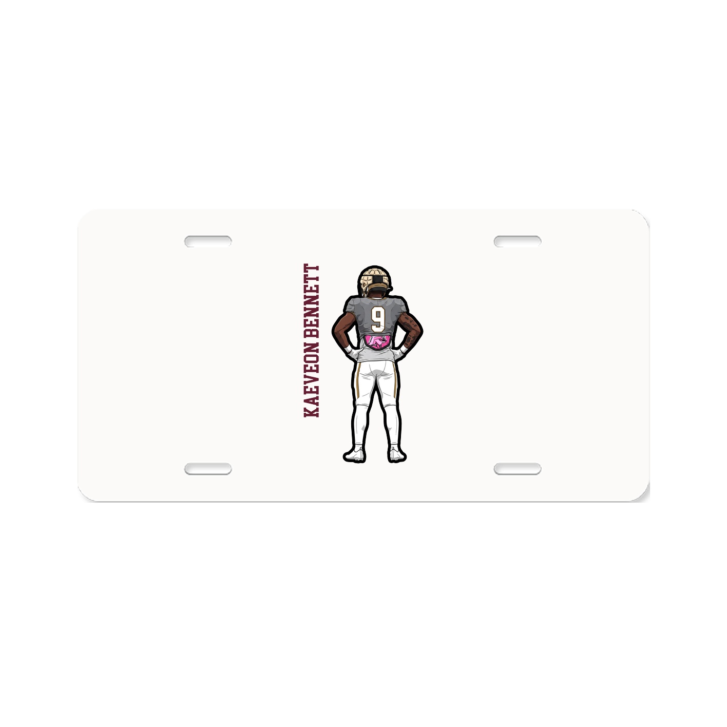 License Plate — Name Vertical in Classic