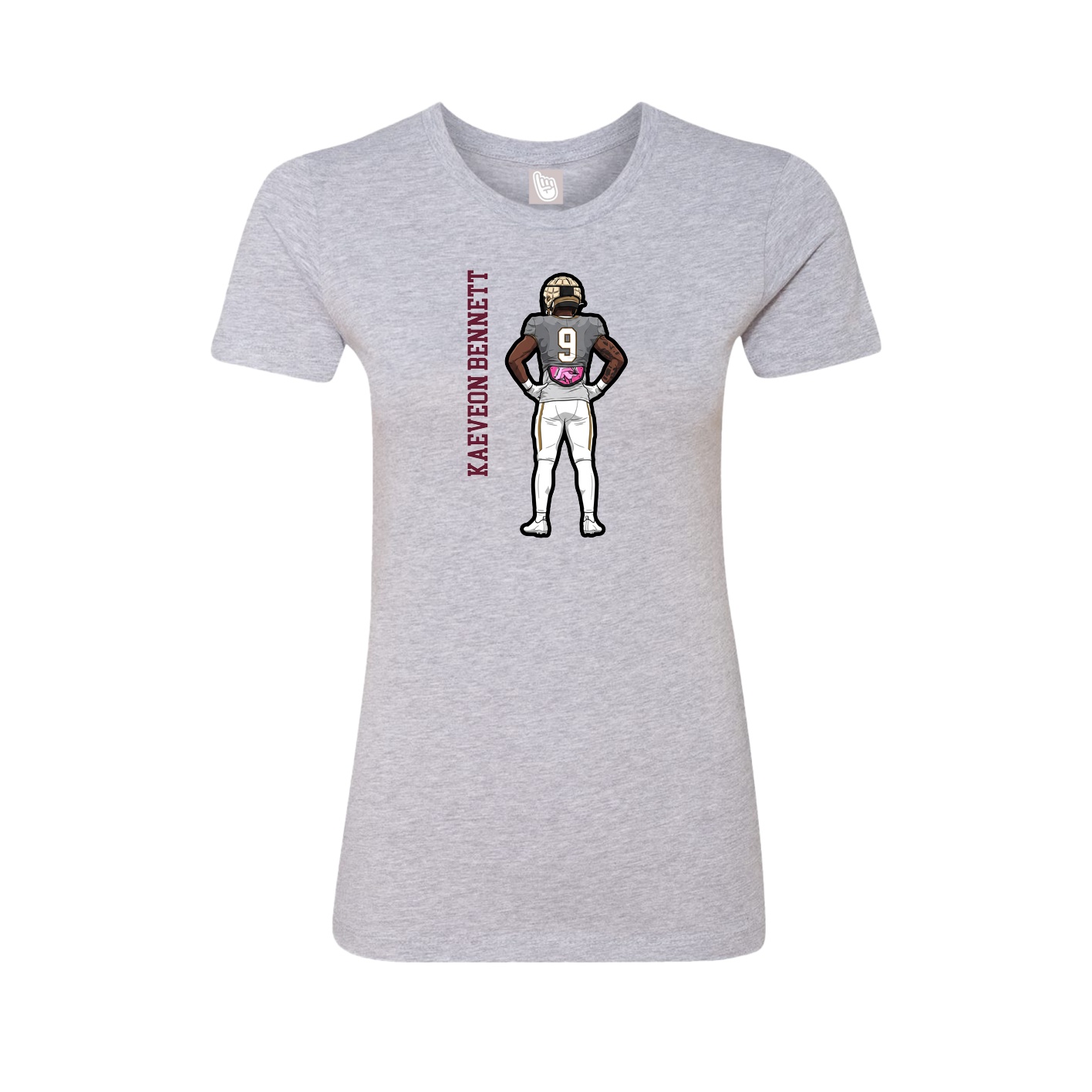 Womens Tee — Name Vertical in Grey