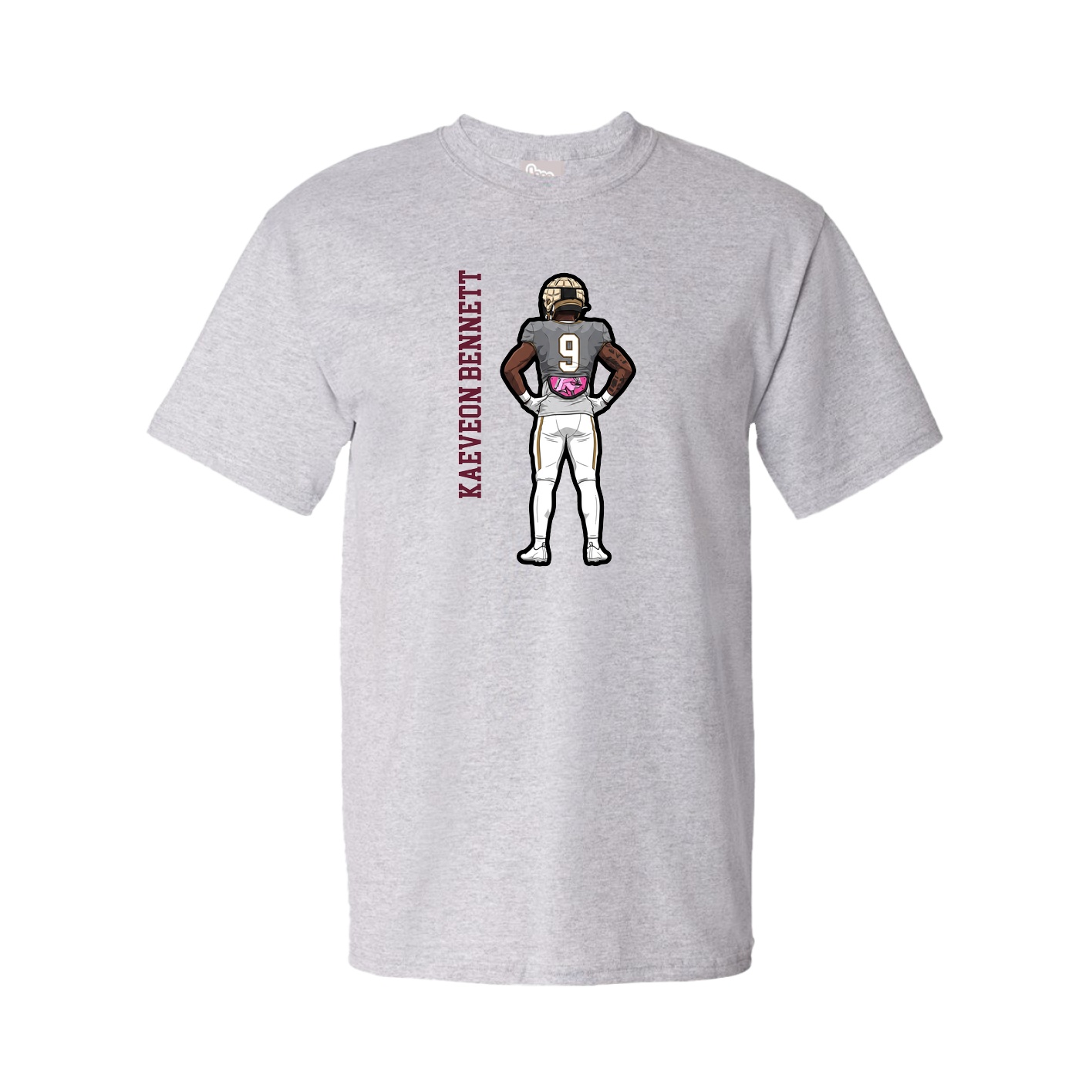 Youth Tee — Name Vertical in Grey