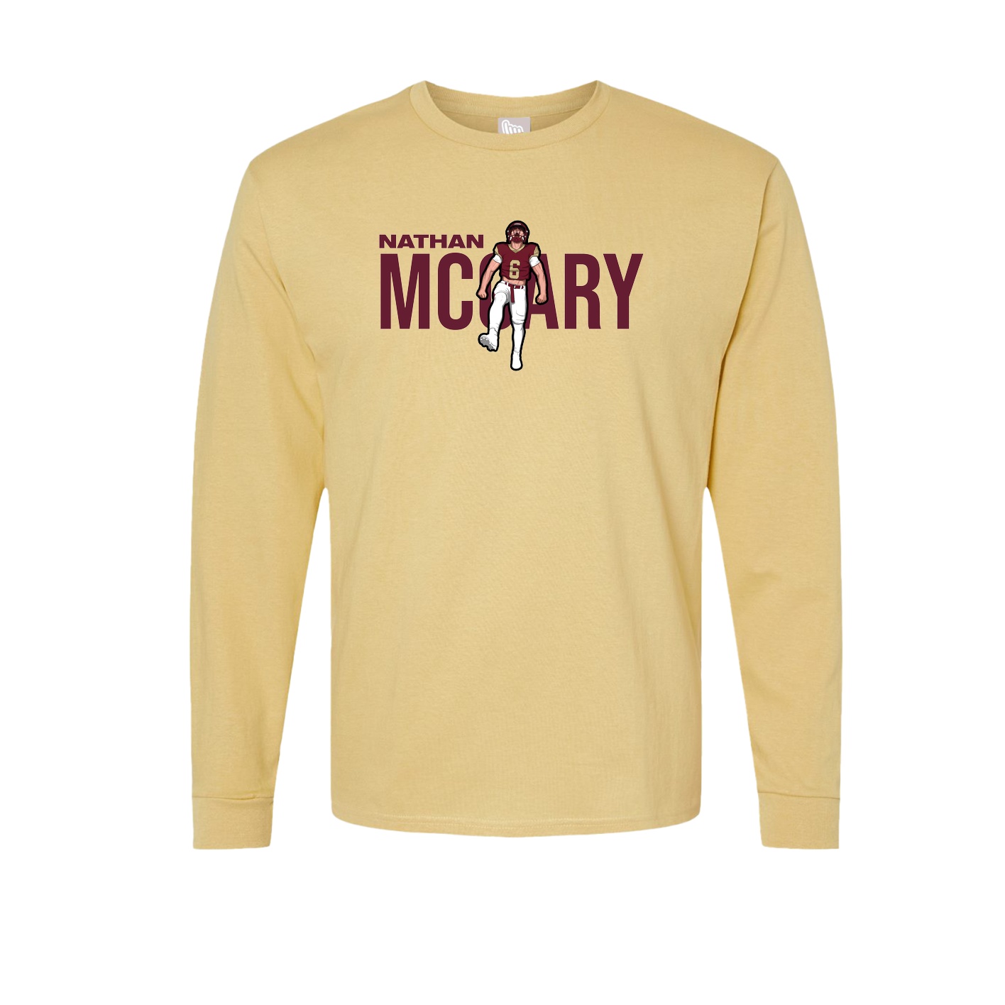 Long Sleeve Tee — Player Name in Vegas Gold