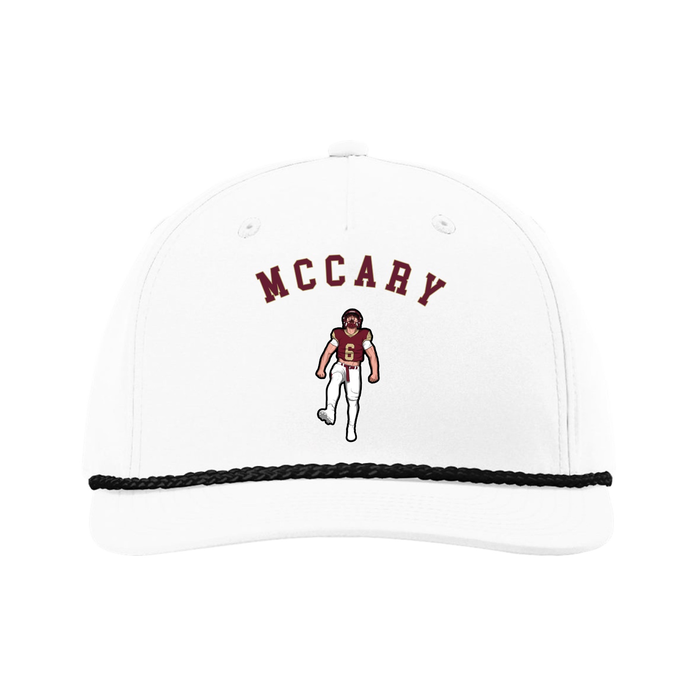 Five-Panel Classic Rope Cap — Shirsey Arch in White