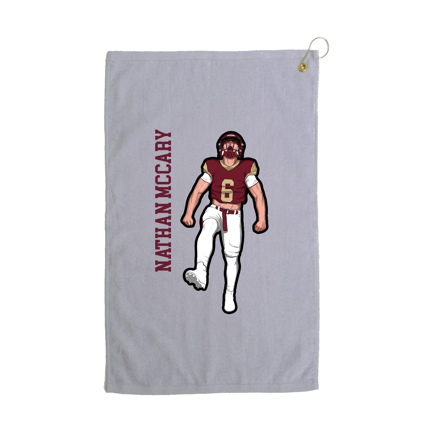 Golf Towel — Name Vertical in Grey