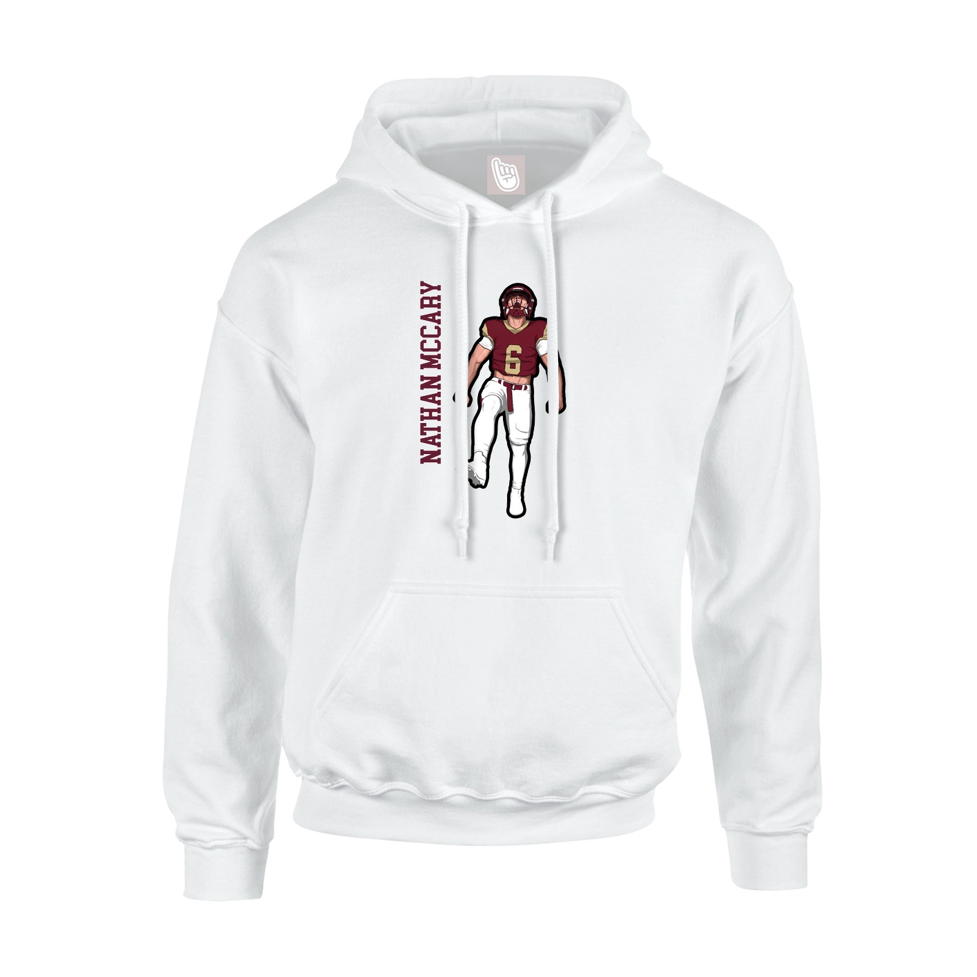 Hoodie — Name Vertical in White
