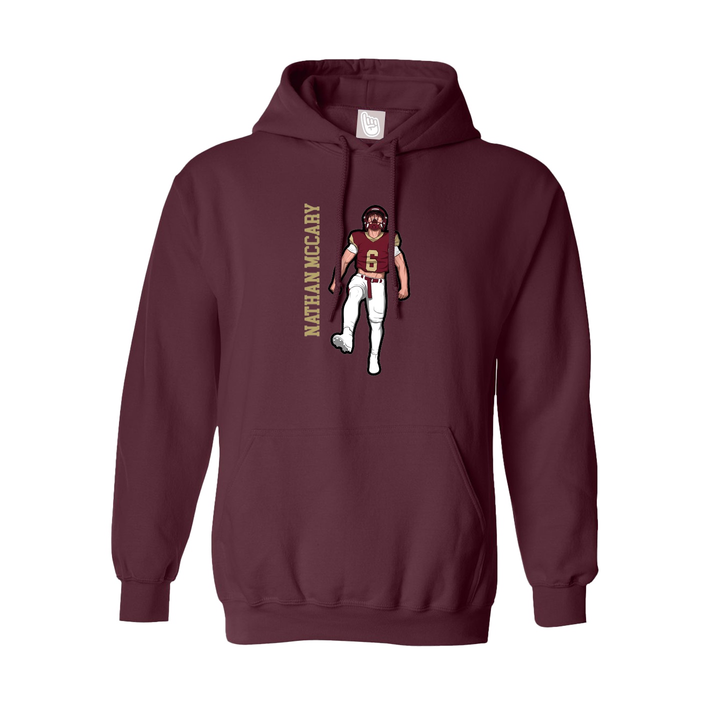 Youth Hoodie — Name Vertical in Maroon