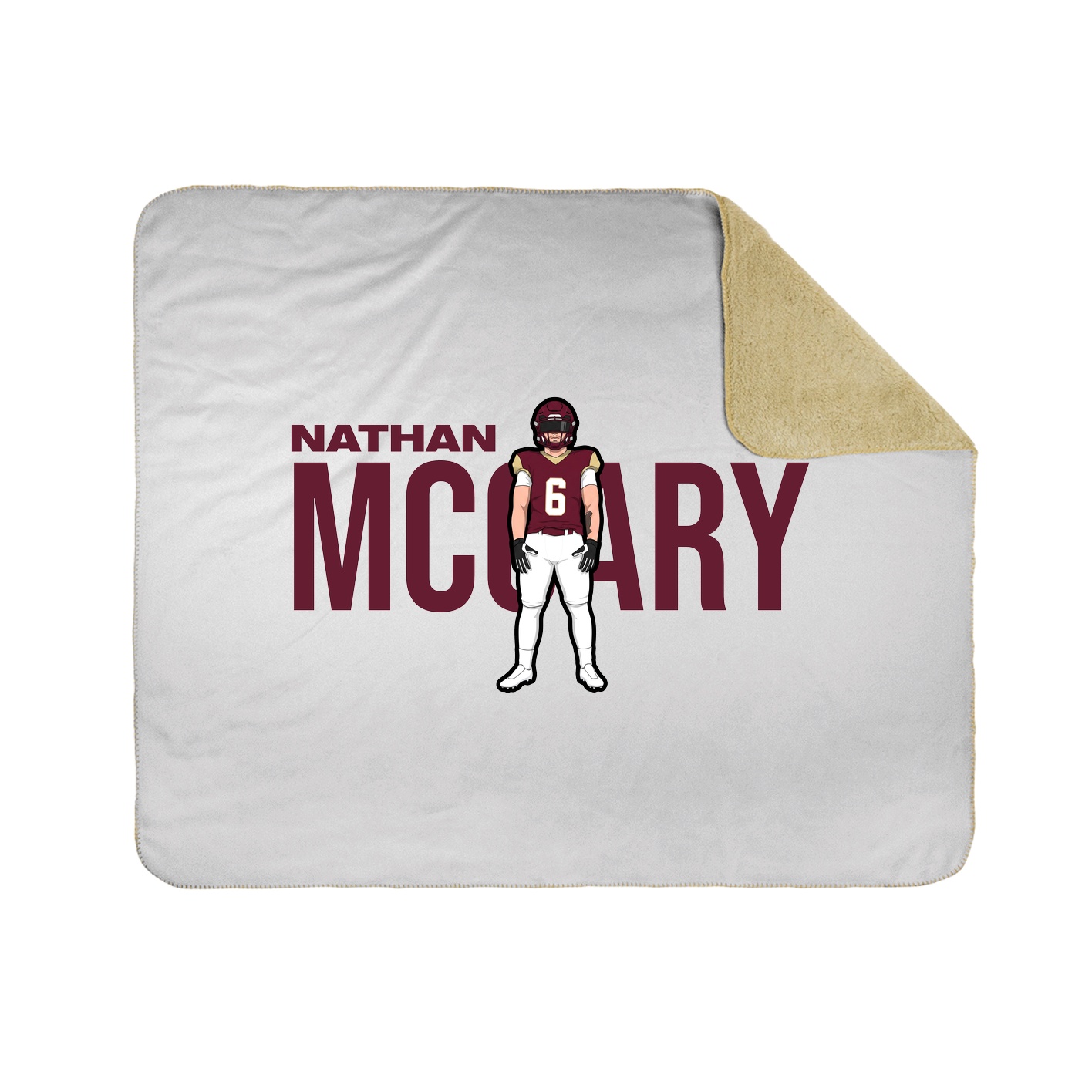 Throw Blanket — Player Name in White