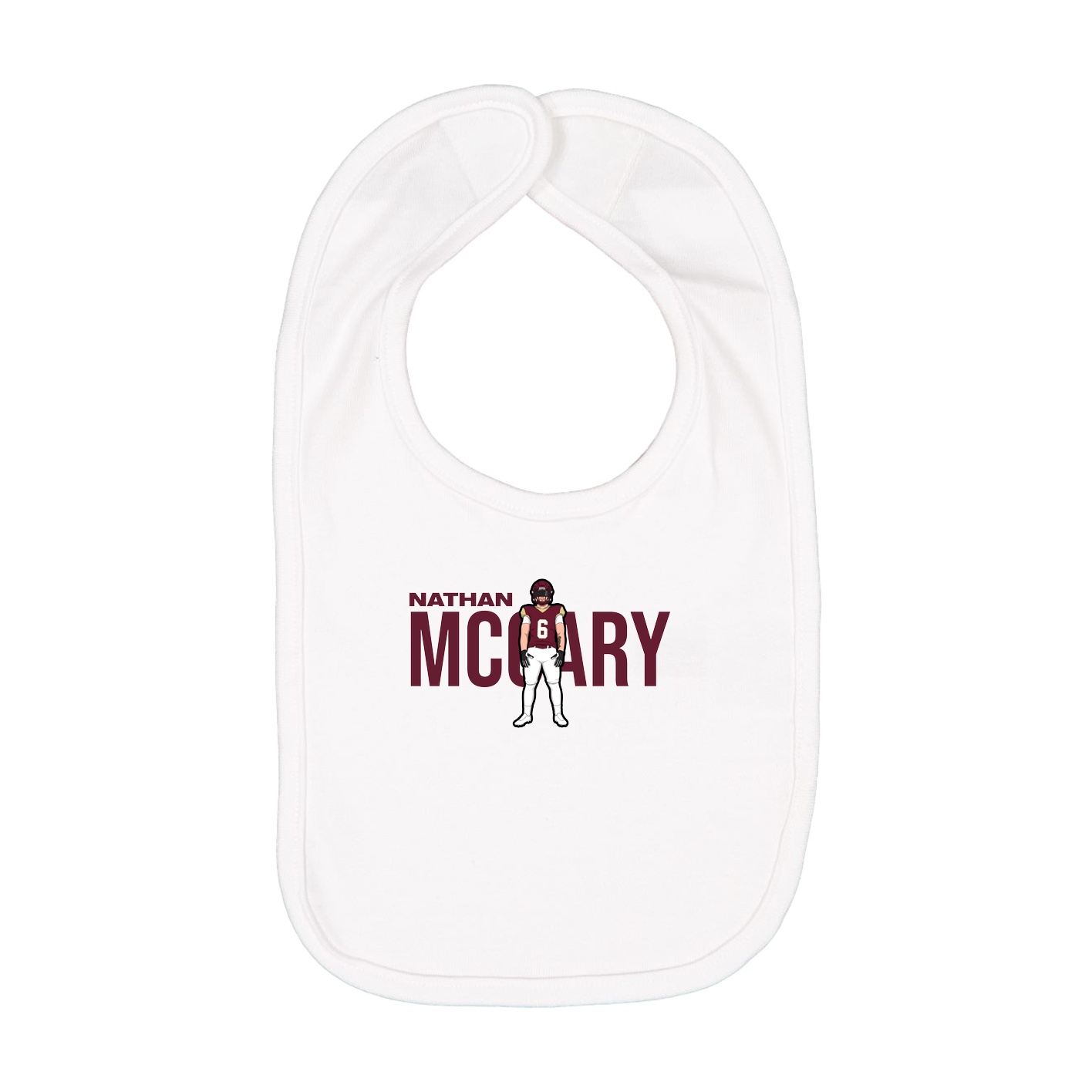 Infant Bib — Player Name in White