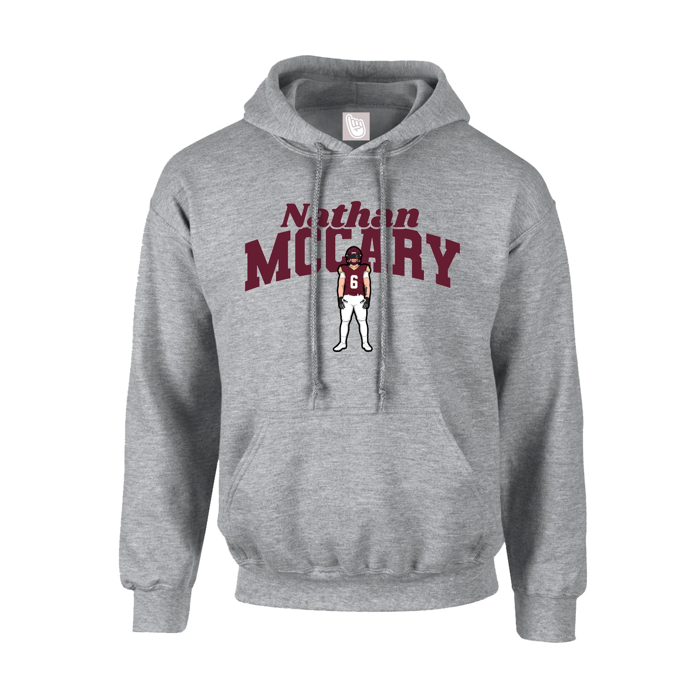 Youth Hoodie — Signature Arch in Grey