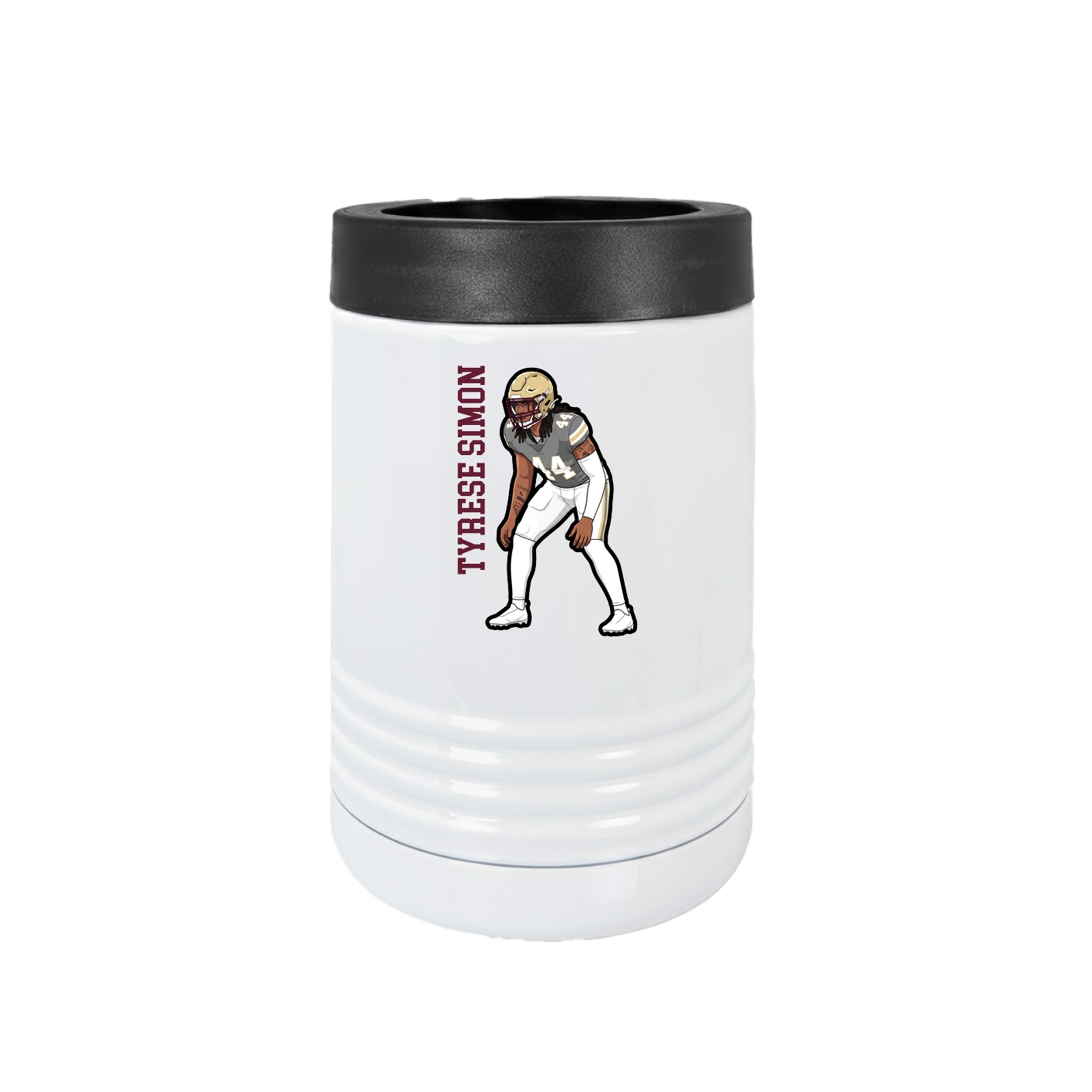 Beverage Holder — Name Vertical in White