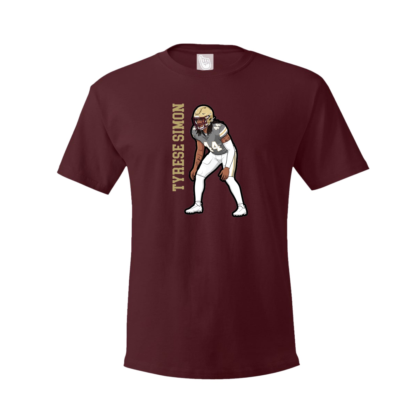 Youth Tee — Name Vertical in Maroon
