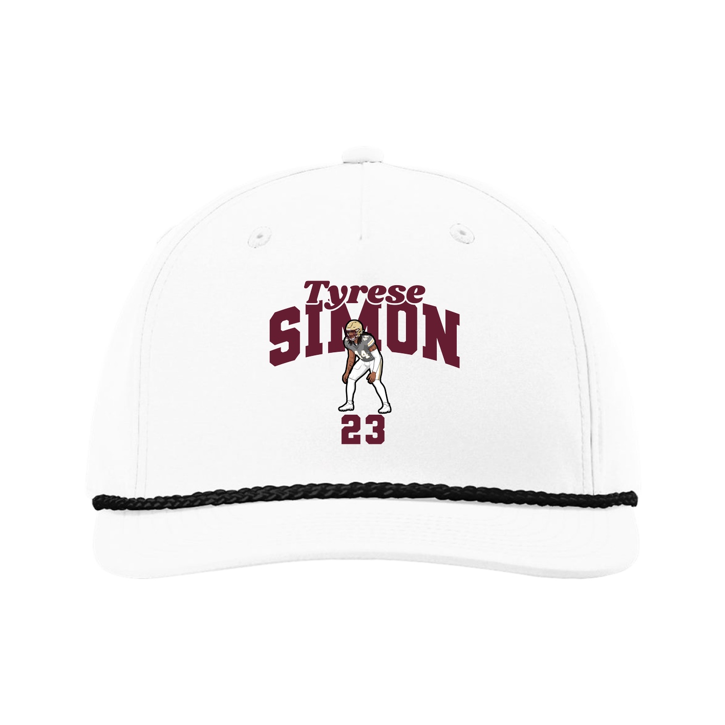 Five-Panel Classic Rope Cap — Signature Arch in White