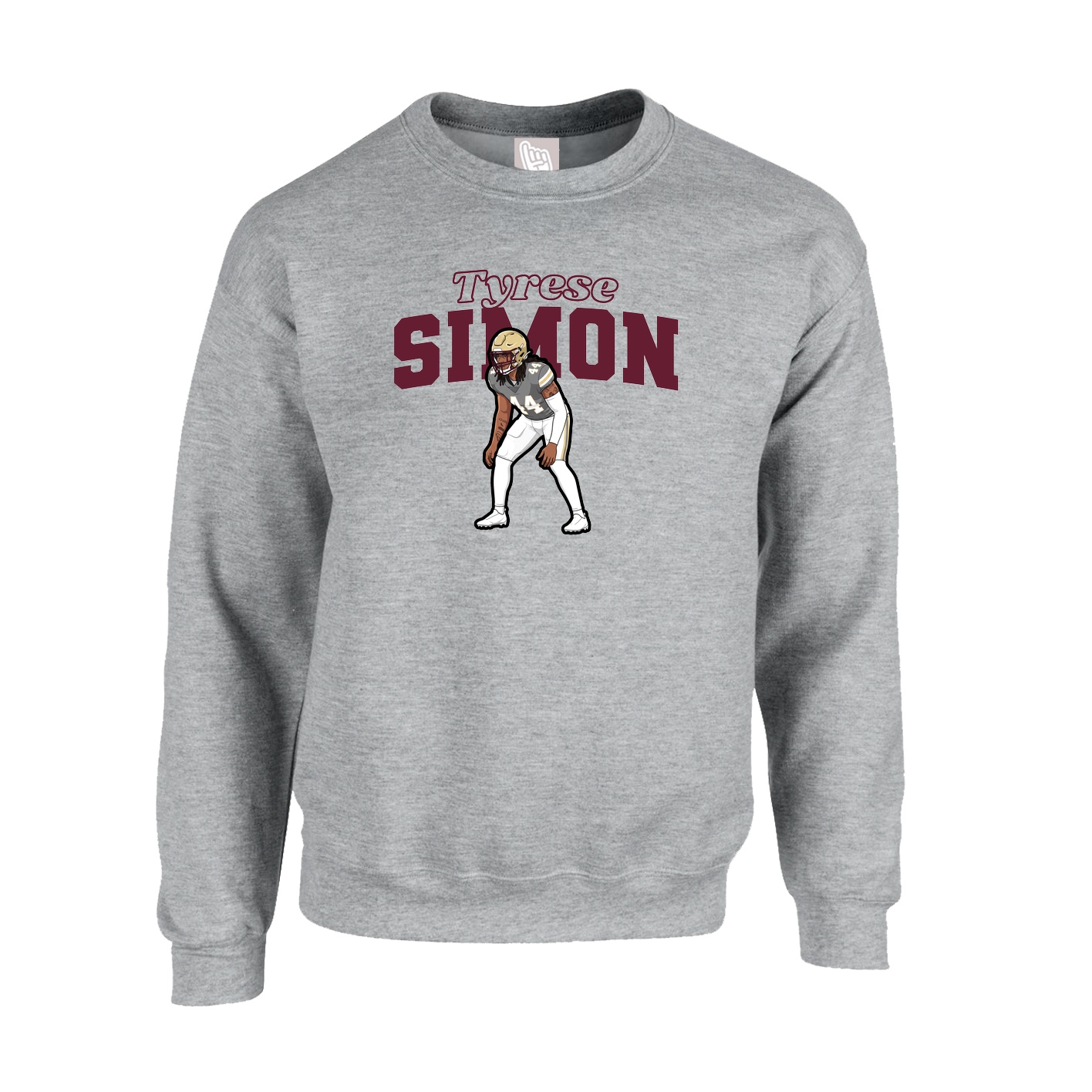 Fleece Crew — Name Arch in Grey