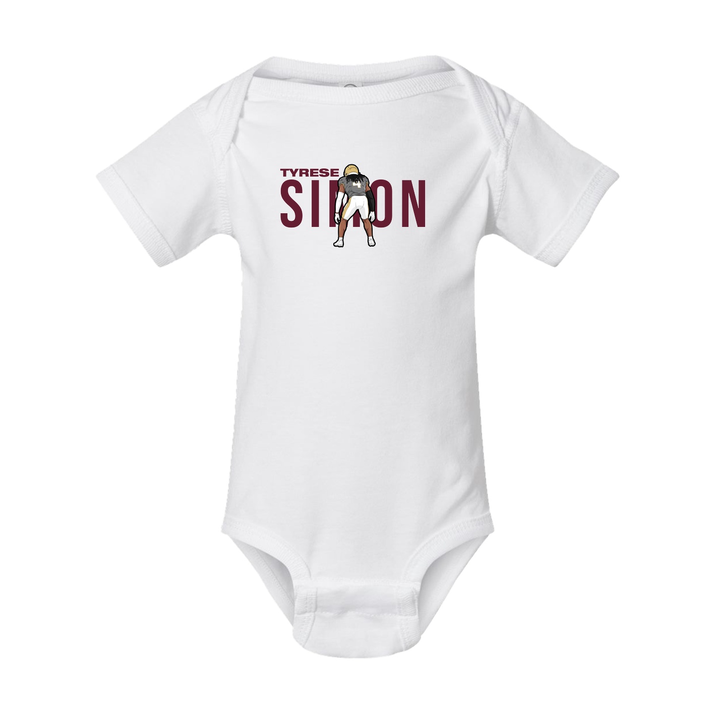 Baby Onesie — Player Name in White