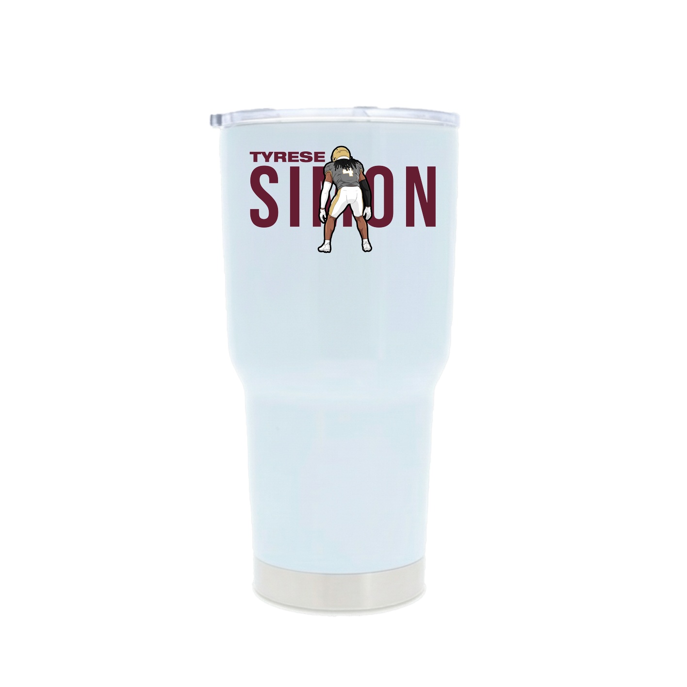 30oz Stainless Steel Tumbler — Player Name in White