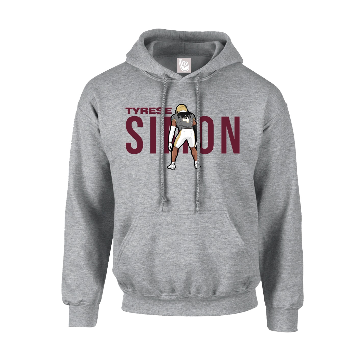 Youth Hoodie — Player Name in Grey