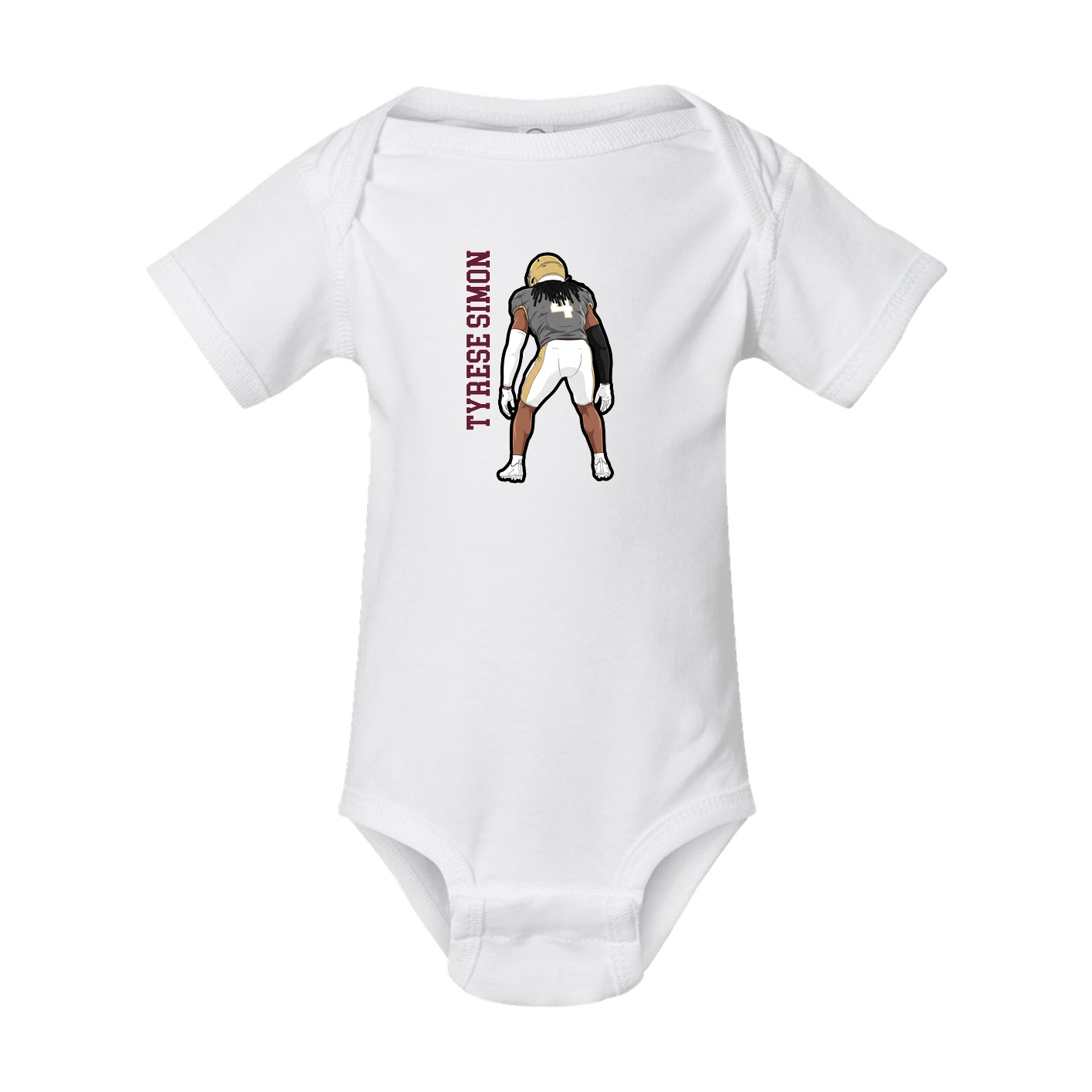Baby Onesie — Name Vertical in White