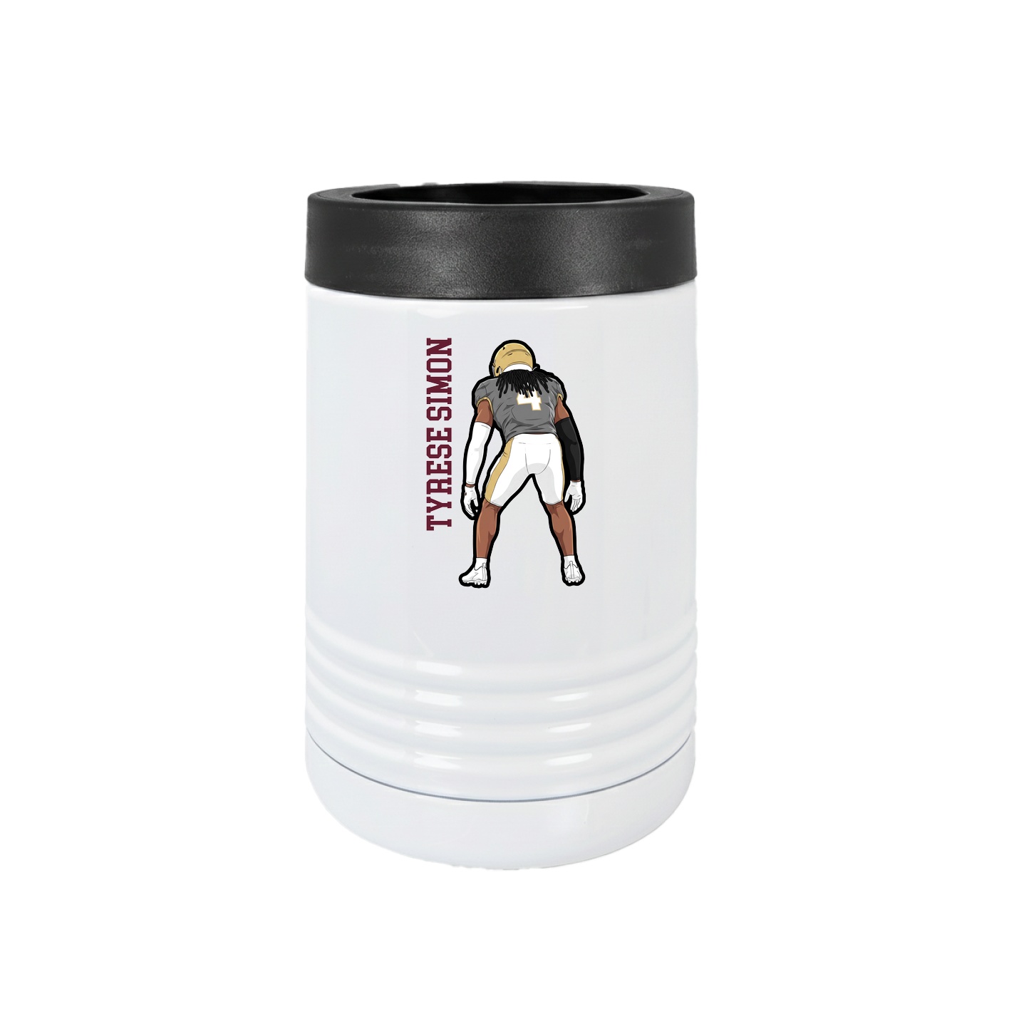 Beverage Holder — Name Vertical in White