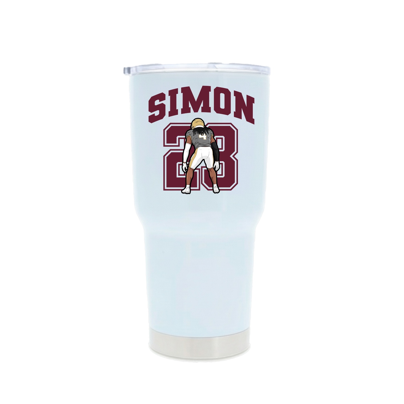 30oz Stainless Steel Tumbler — Number in White
