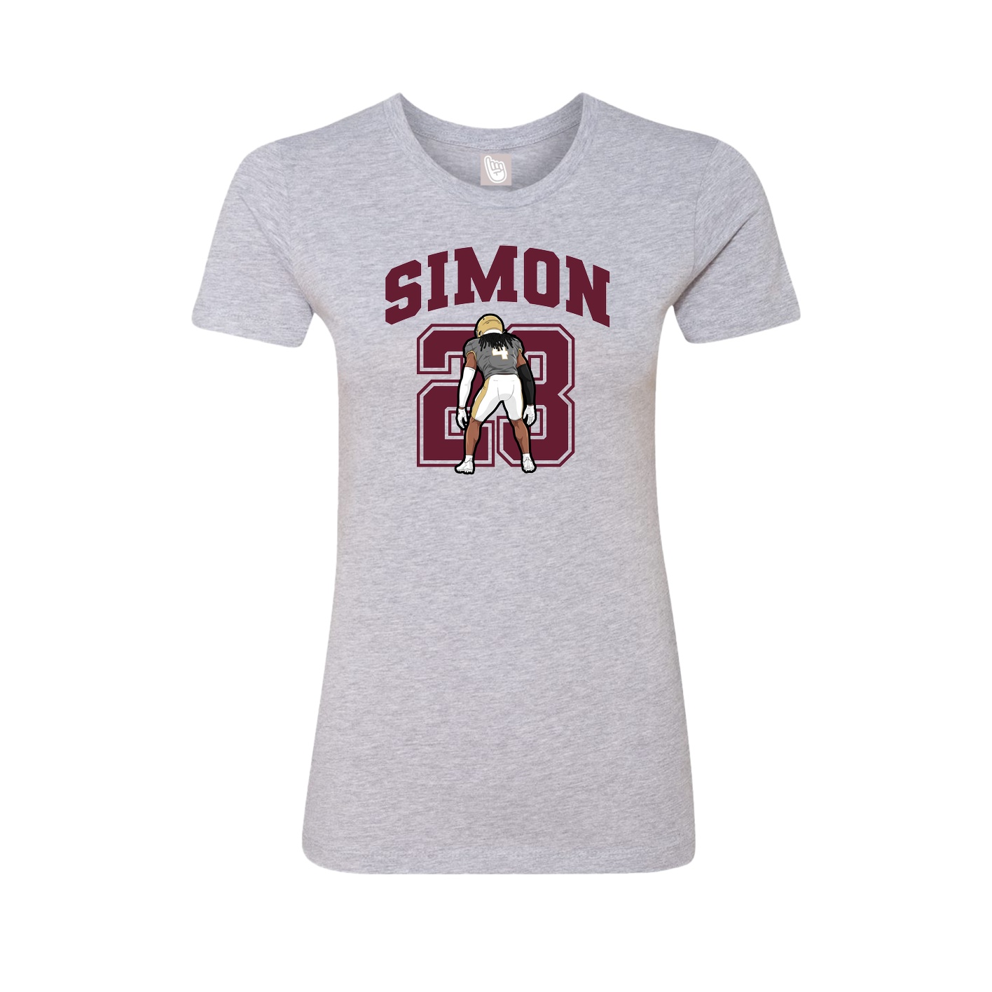 Fitted Women's Tee — Number in Grey