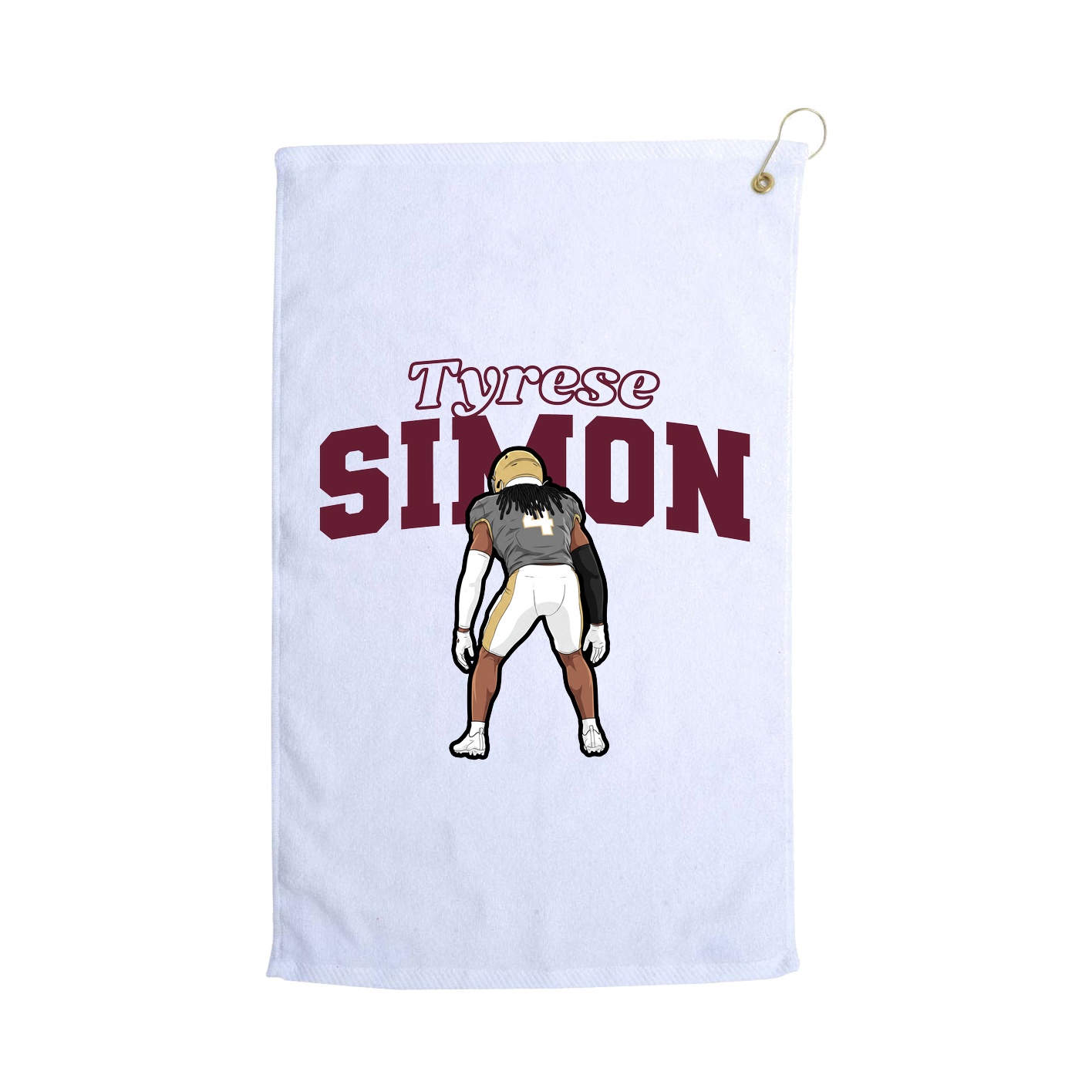 Golf Towel — Name Arch in White