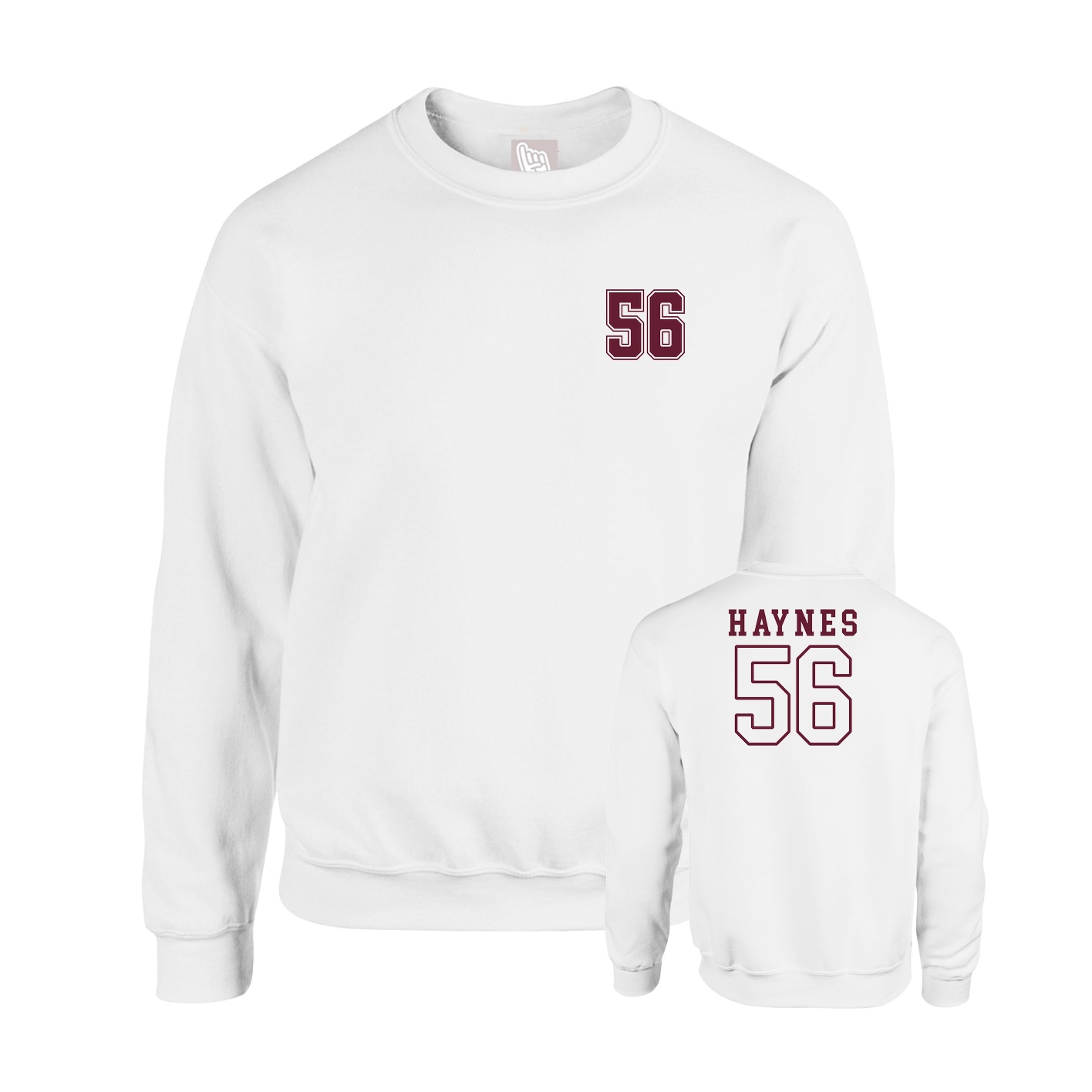 Fleece Crew — Chest Back in White