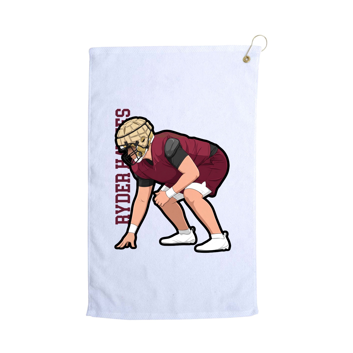 Golf Towel — Name Vertical in White