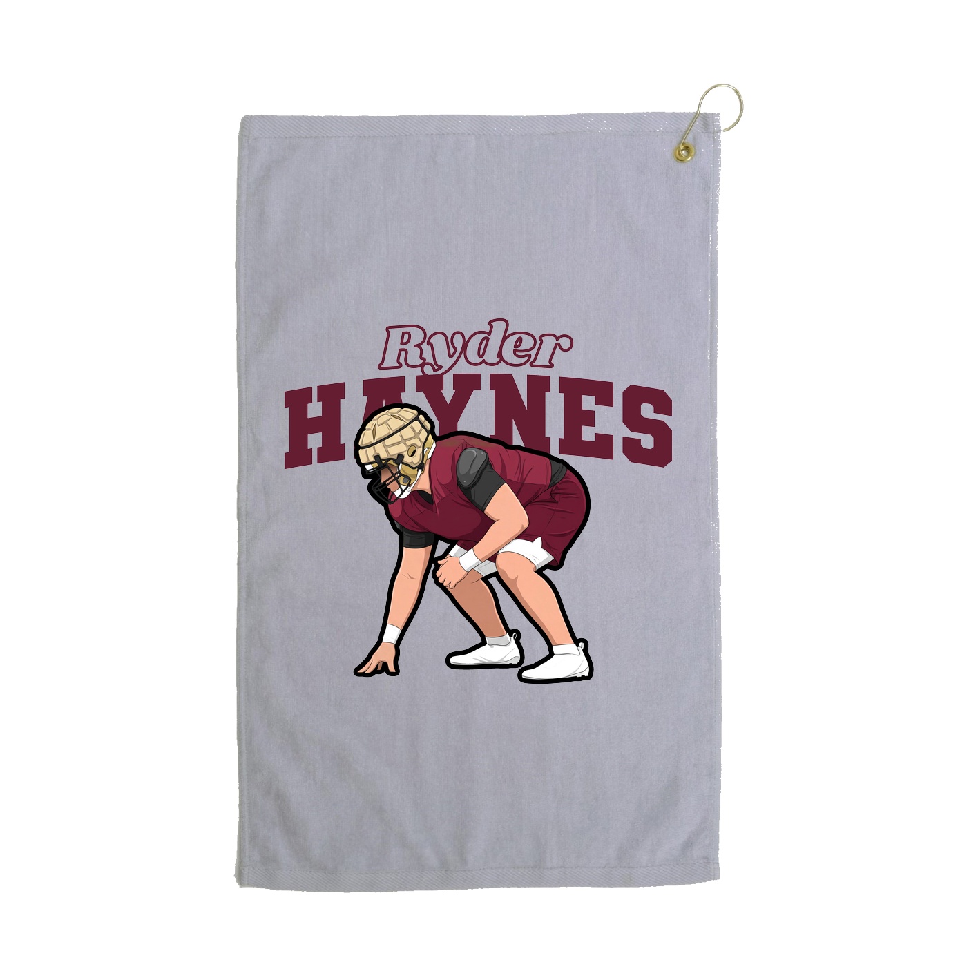 Golf Towel — Name Arch in Grey