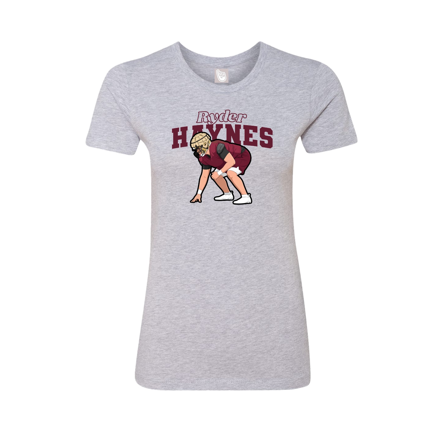Fitted Women's Tee — Name Arch in Grey