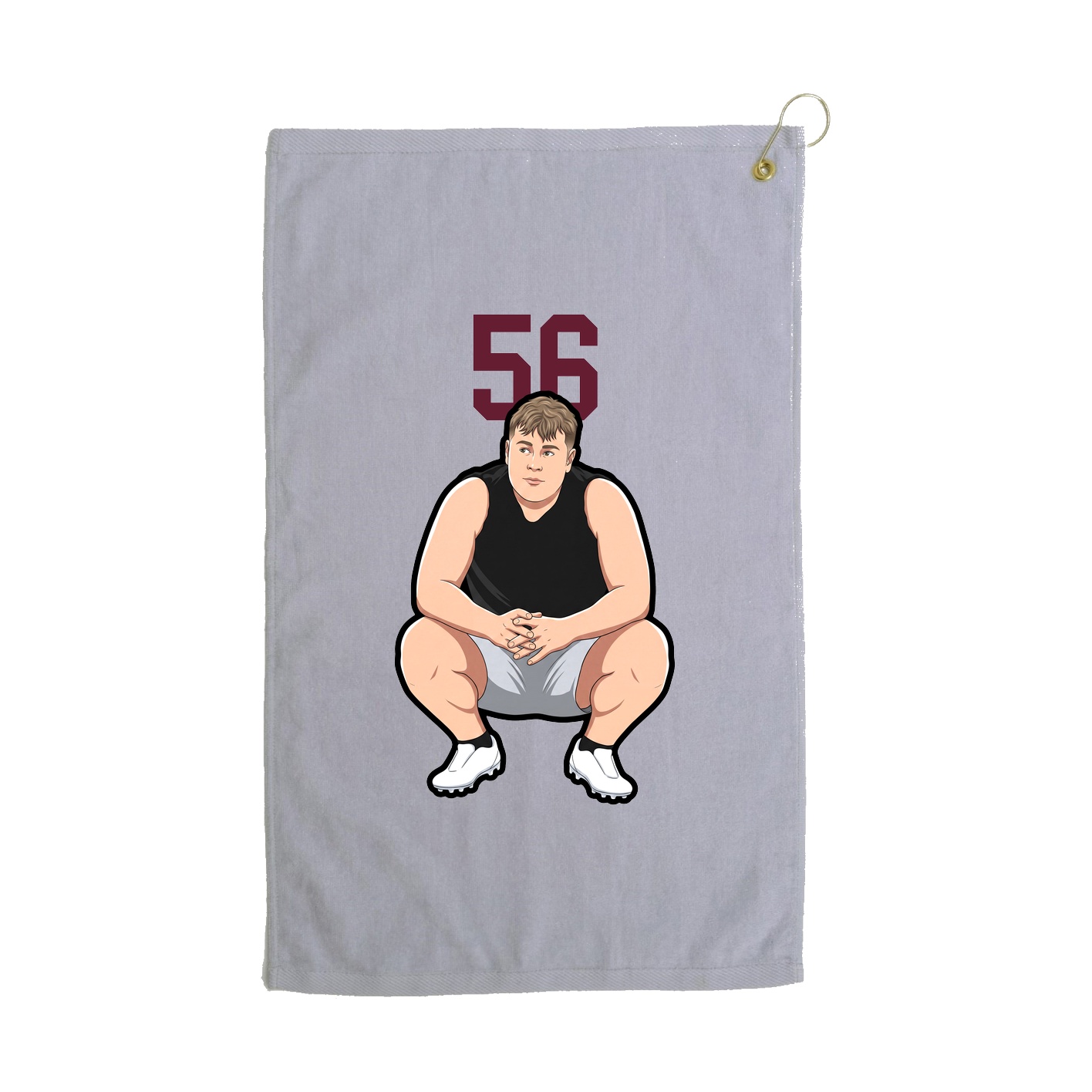 Golf Towel — Number Top in Grey