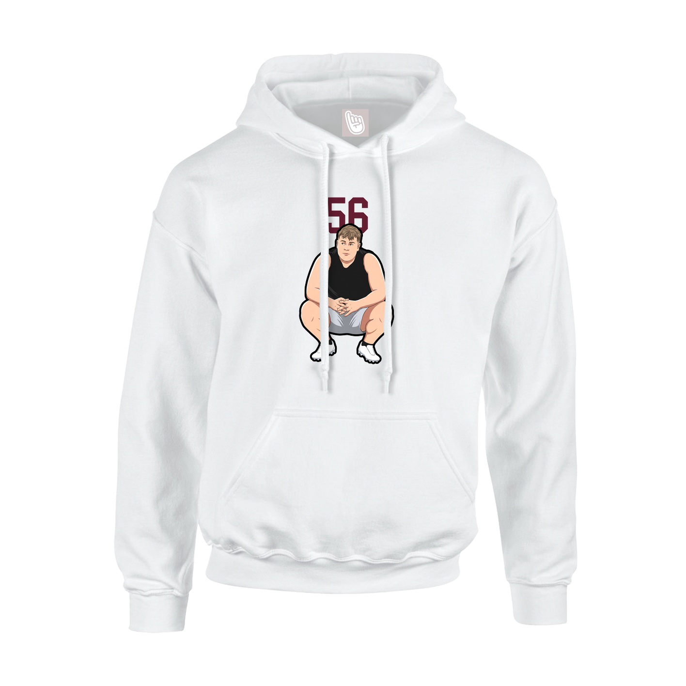 Youth Hoodie — Number Top in White