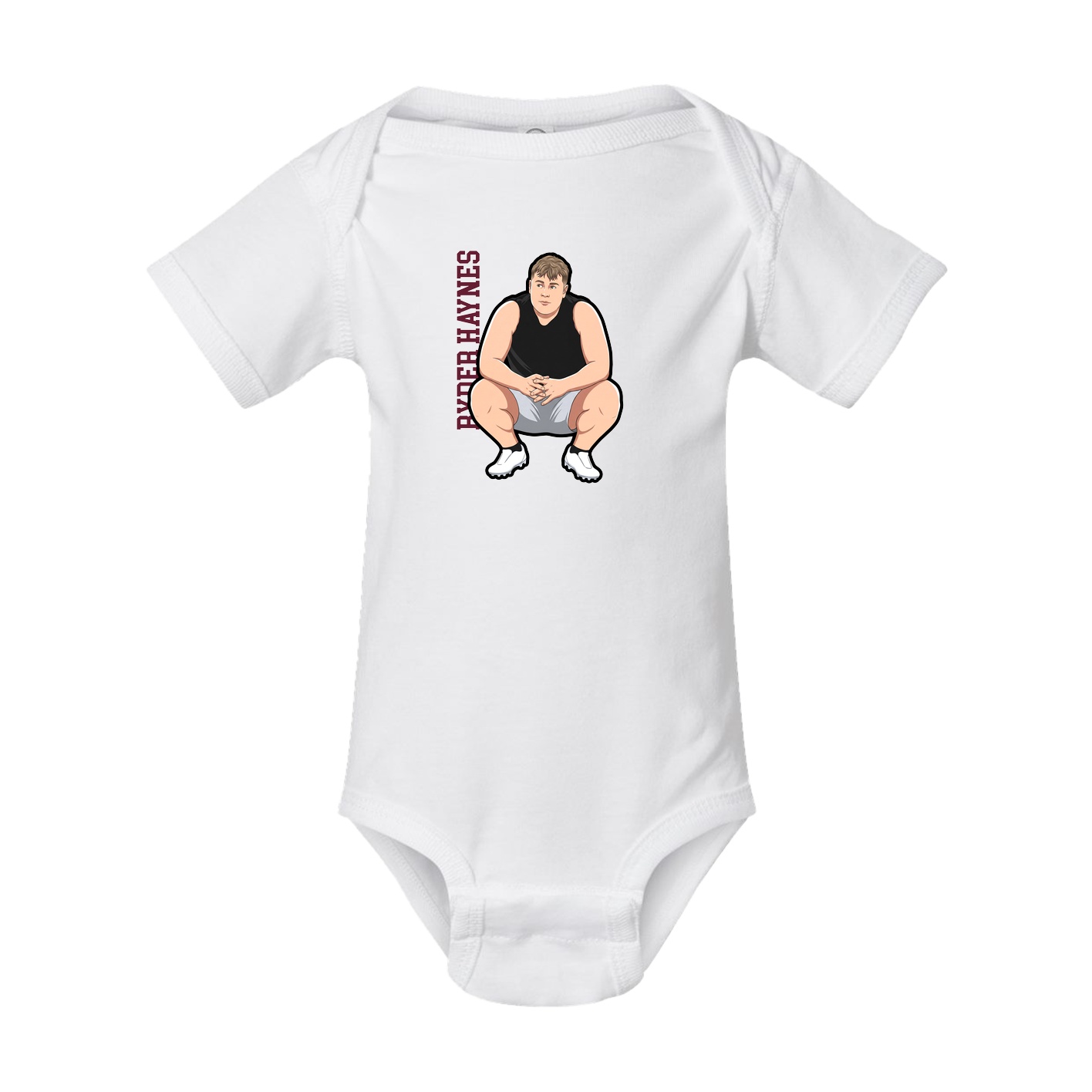 Baby Onesie — Name Vertical in White
