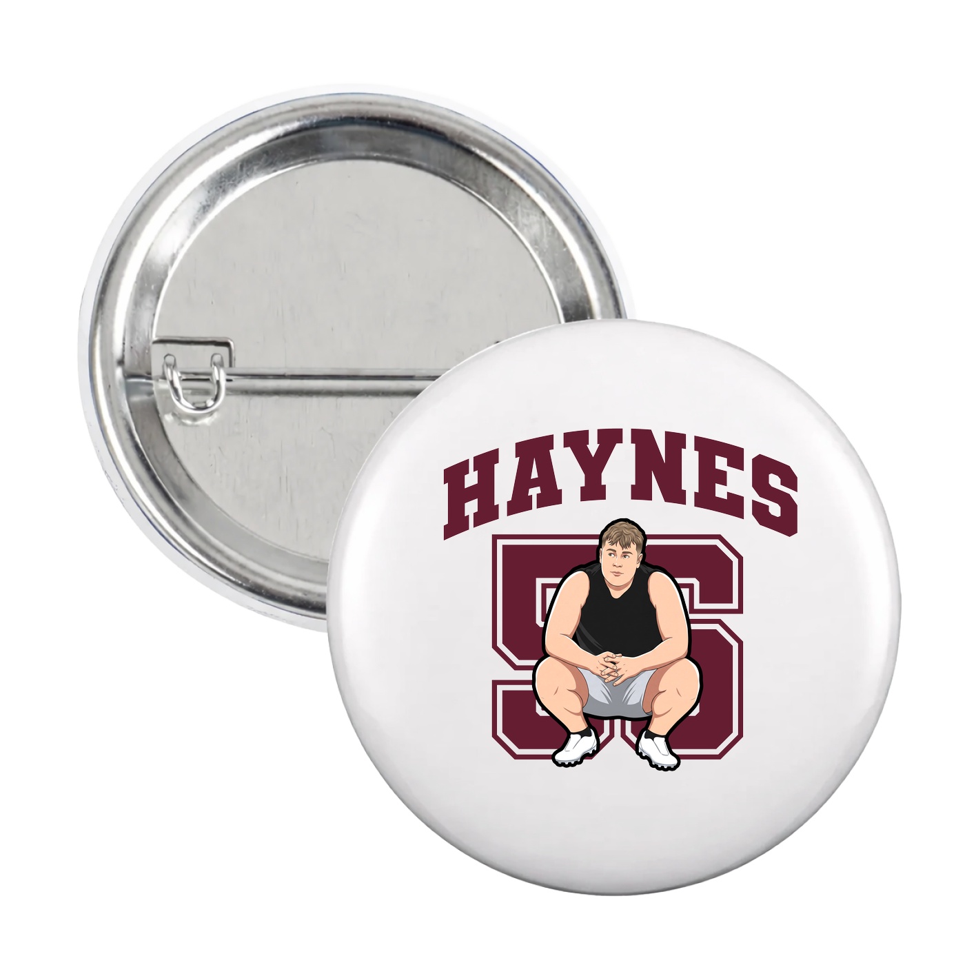 Game Day Button — Number in White