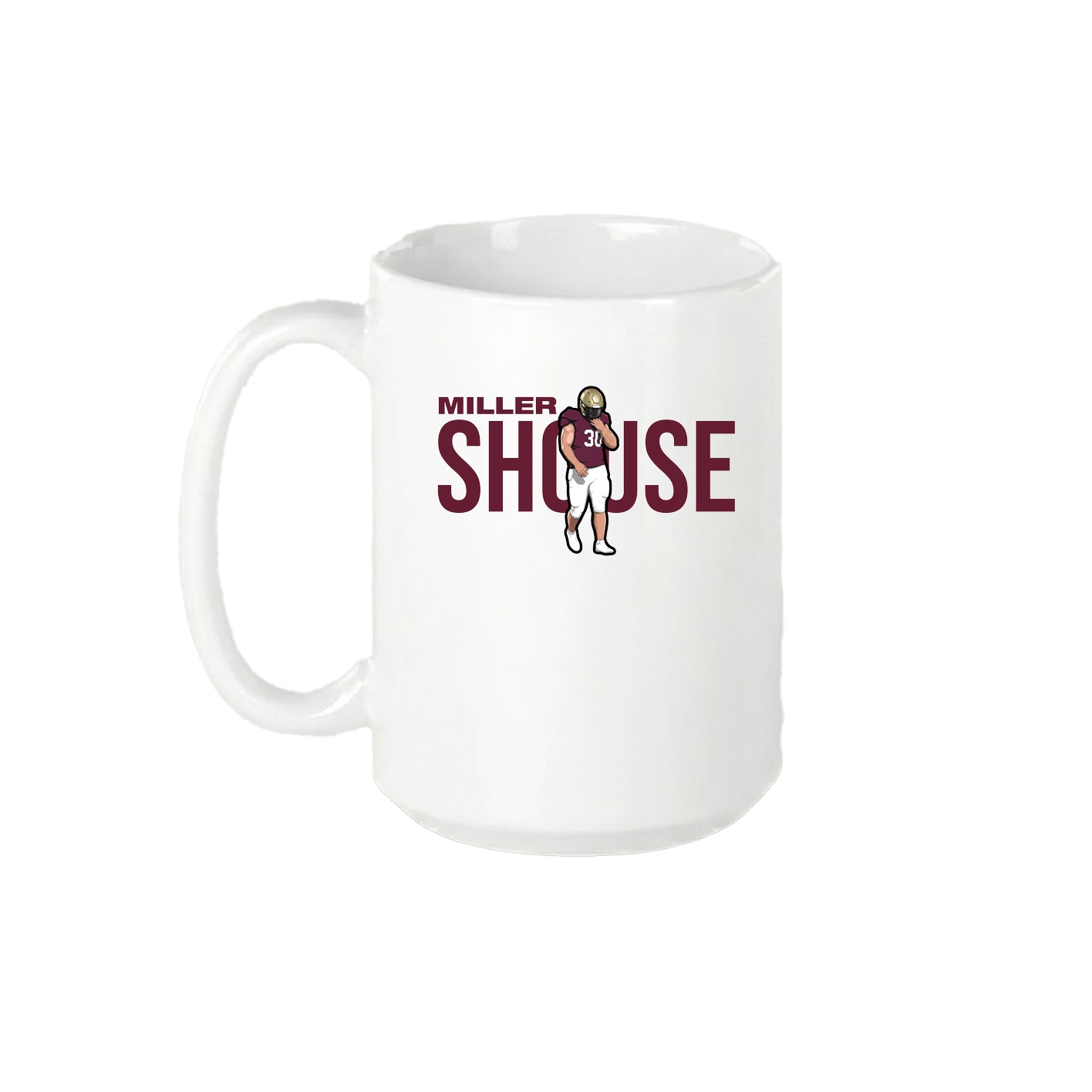 15oz Coffee Mug — Player Name in White