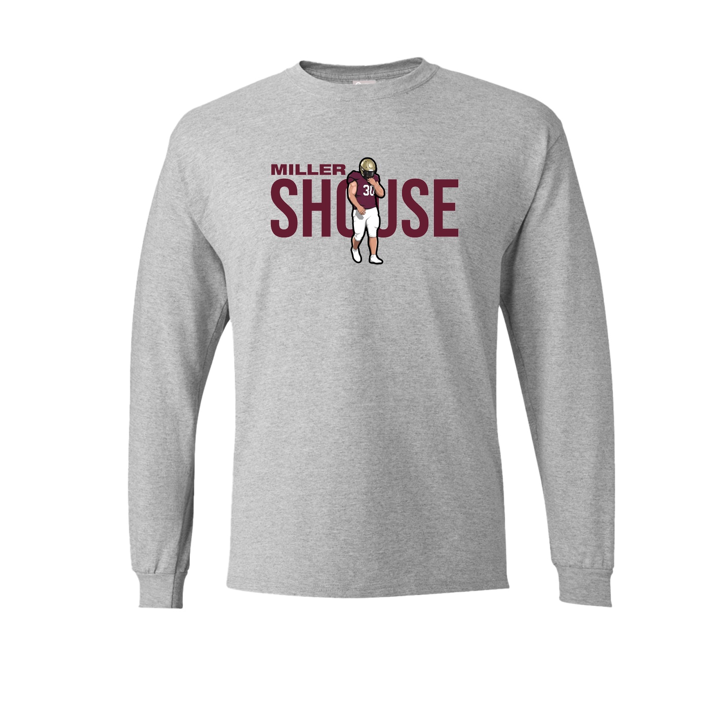 Long Sleeve Tee — Player Name in Grey