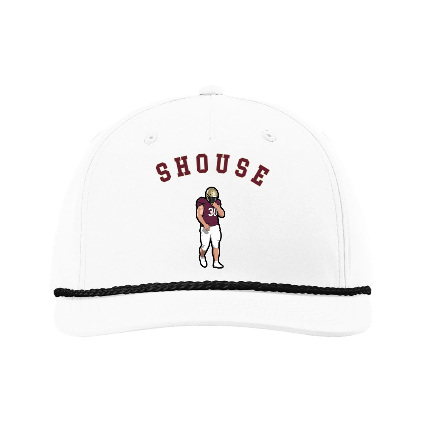 Five-Panel Classic Rope Cap — Shirsey Arch in White
