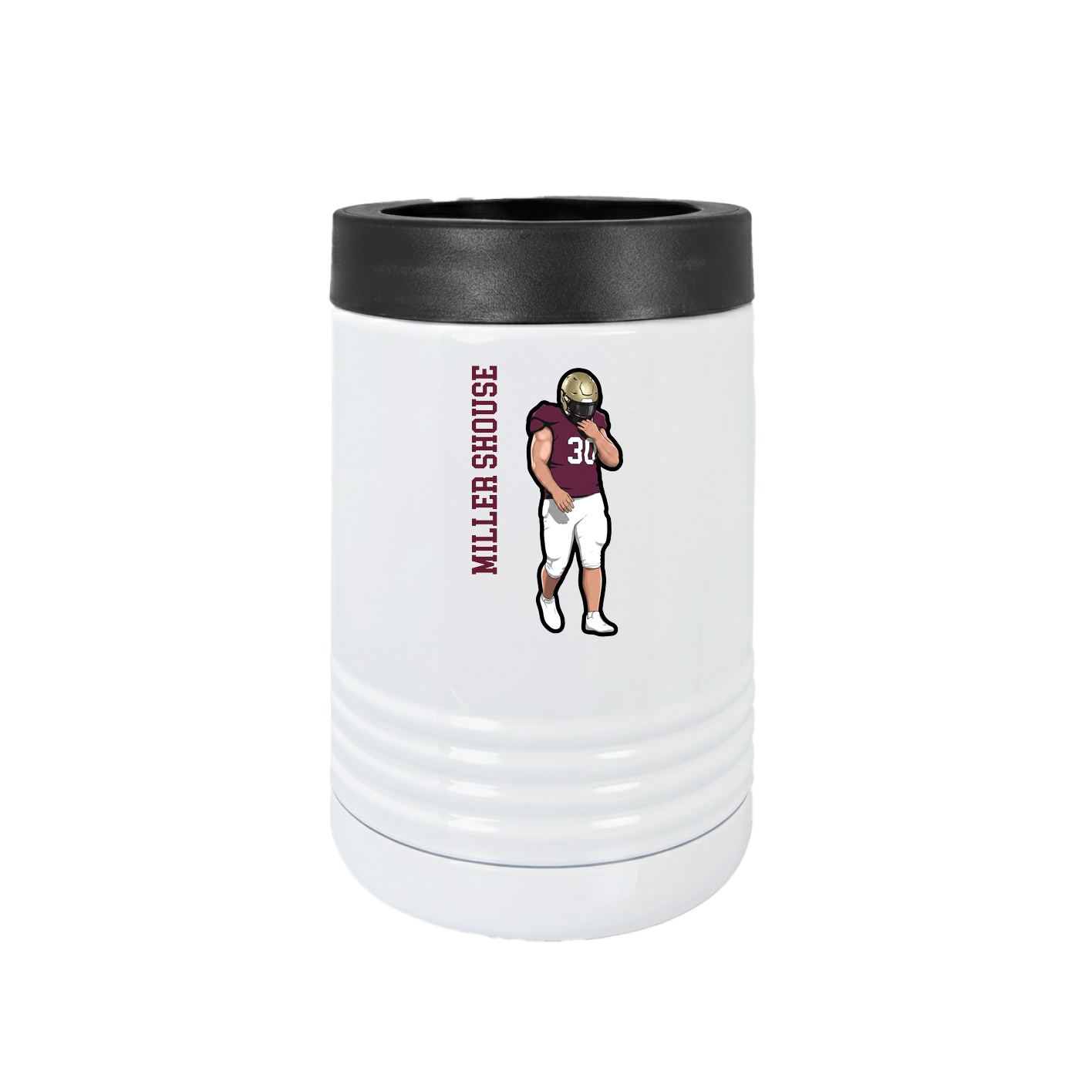 Beverage Holder — Name Vertical in White