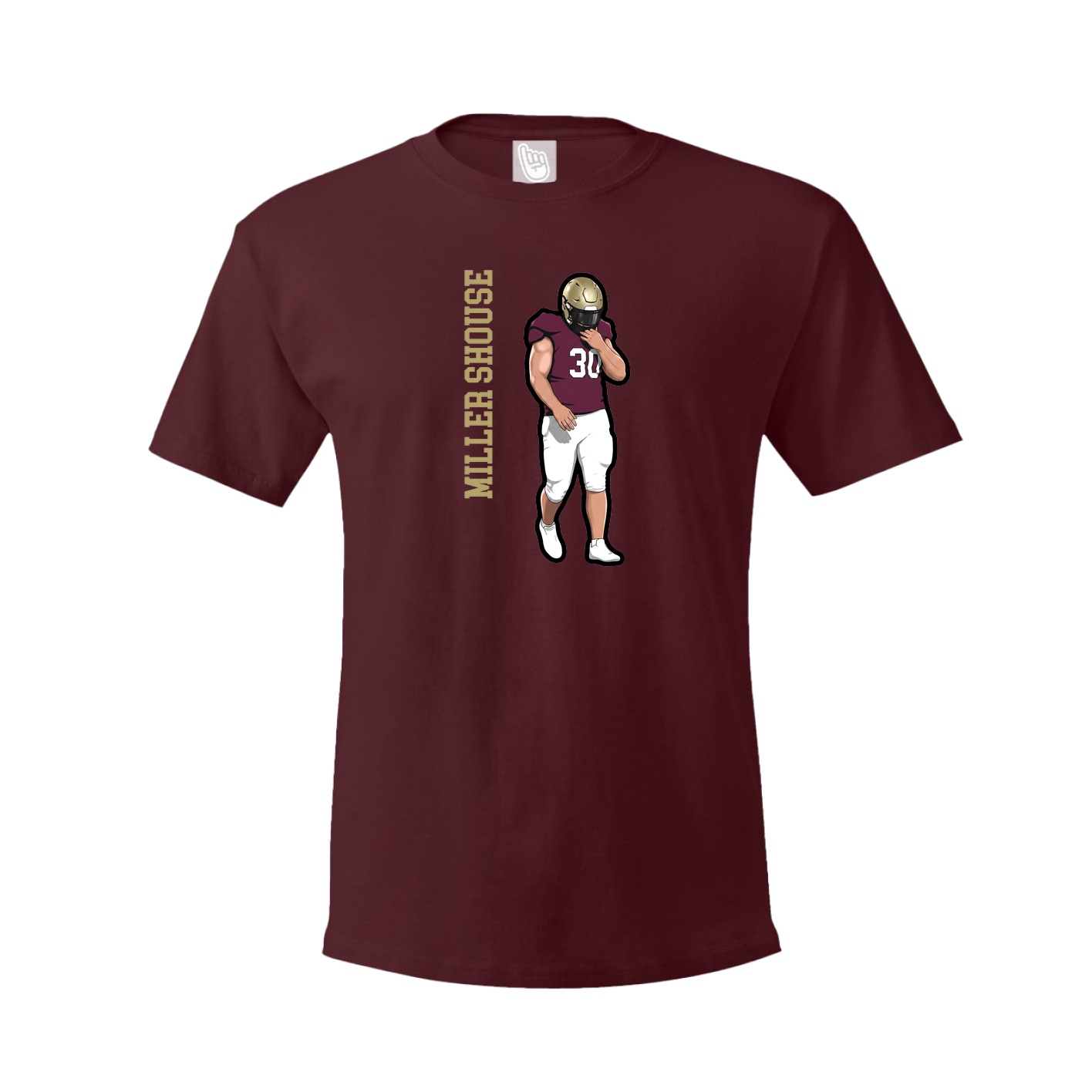 Tee — Name Vertical in Maroon