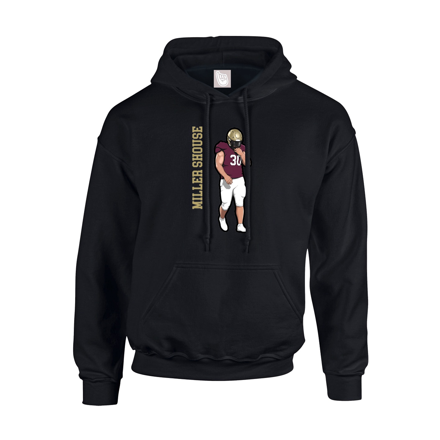 Hoodie — Name Vertical in Black